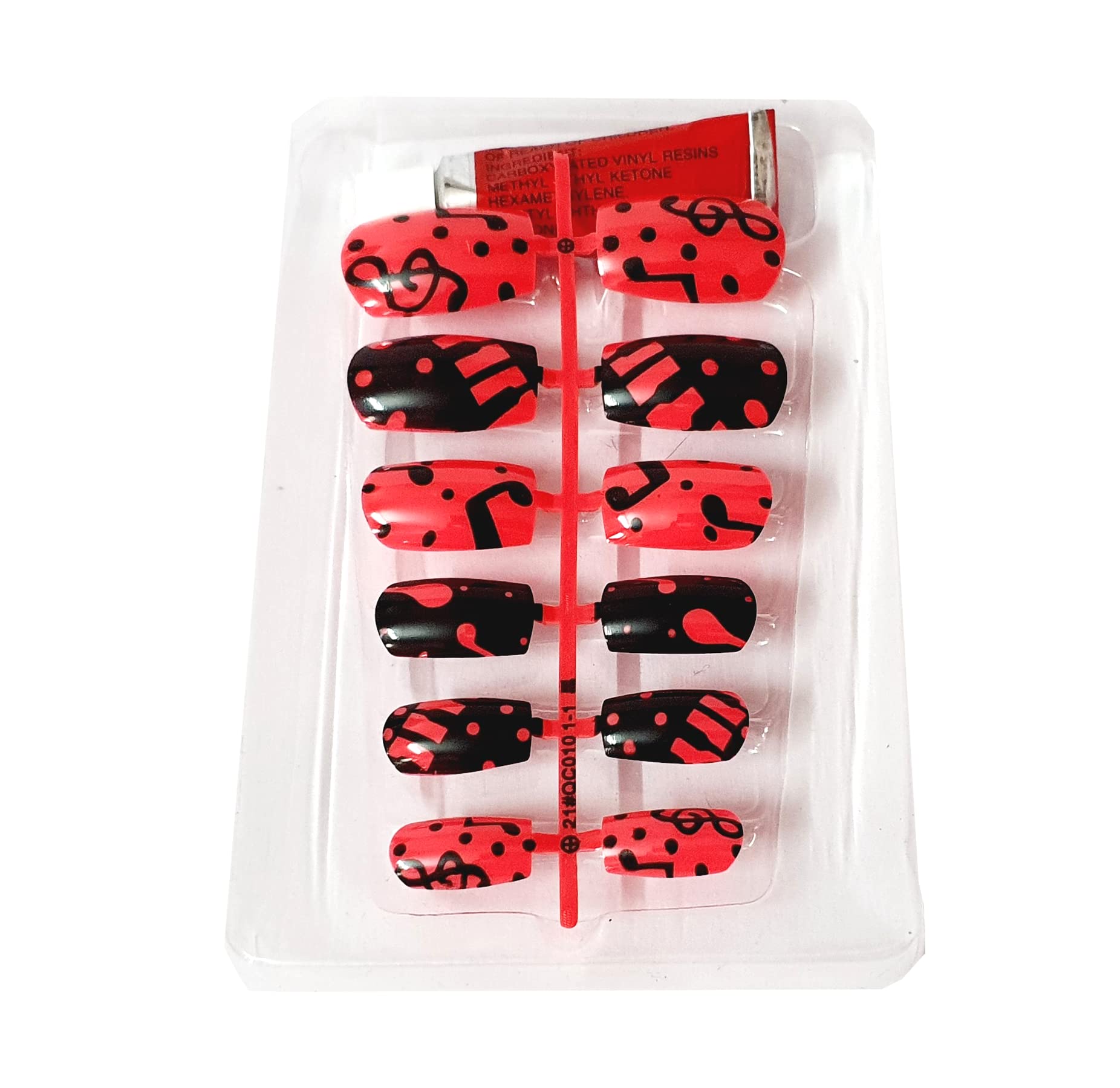 TopFinder® 12-Piece Reusable Fake Nails Kit with Glue - Maple Leaf Sparkle Acrylic Nail Art for Women, Girls & Kids | Professional Manicure Set for Parties, Weddings & Special Occasions (Random Colors)