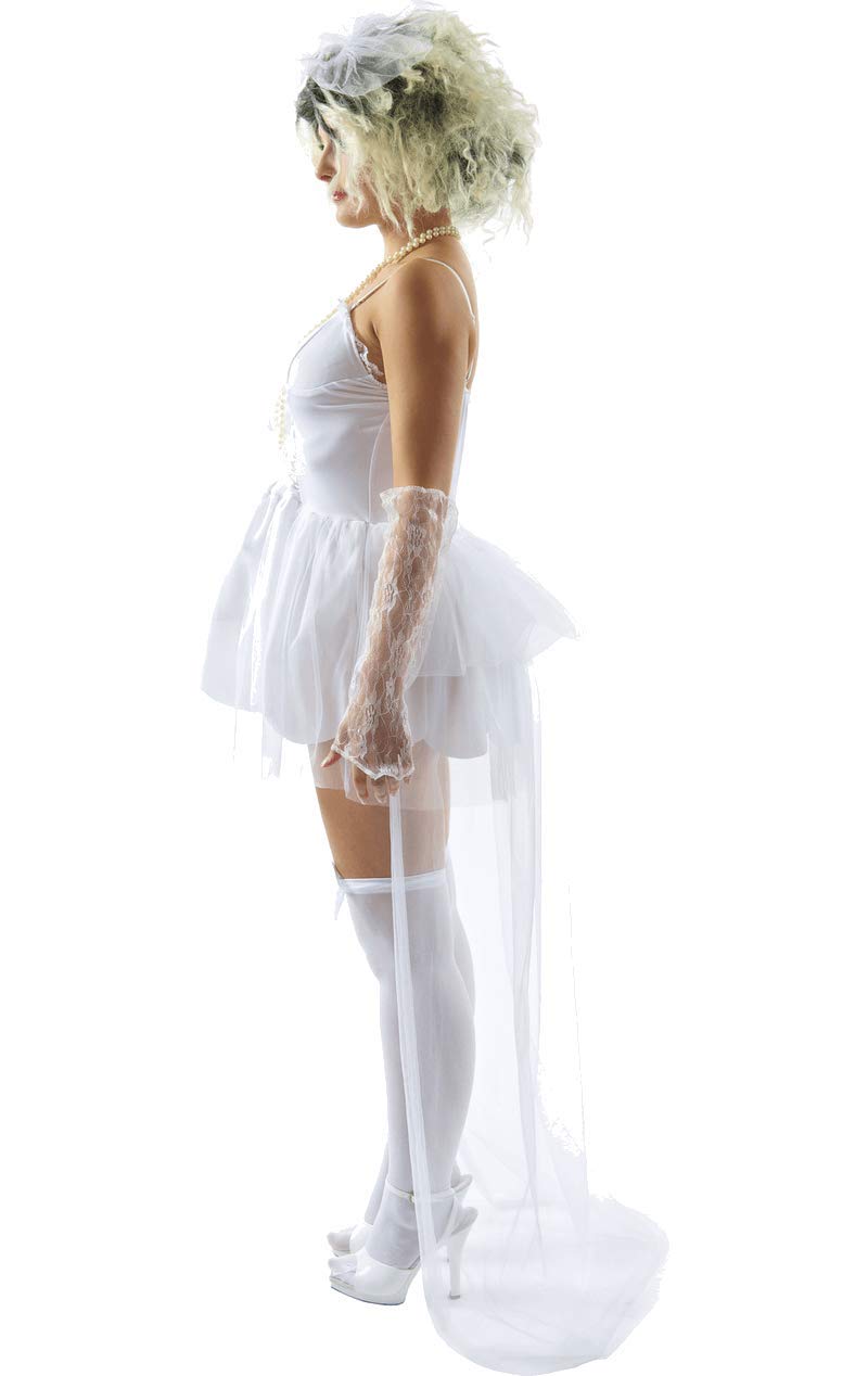 80's Virgin Bride Adult Costume - Medium Size | Retro 1980s Halloween Party Outfit, Bachelorette Dress Up & Themed Costume Party