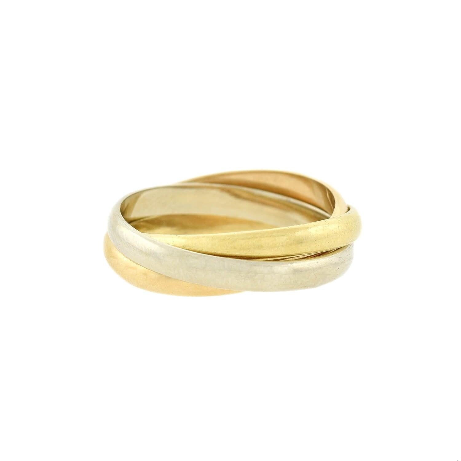 18kt Gold 3-Tone Trinity Roller Ring for Women - Elegant Stackable Jewelry for Everyday Wear, Anniversary Gifts & Special Occasions