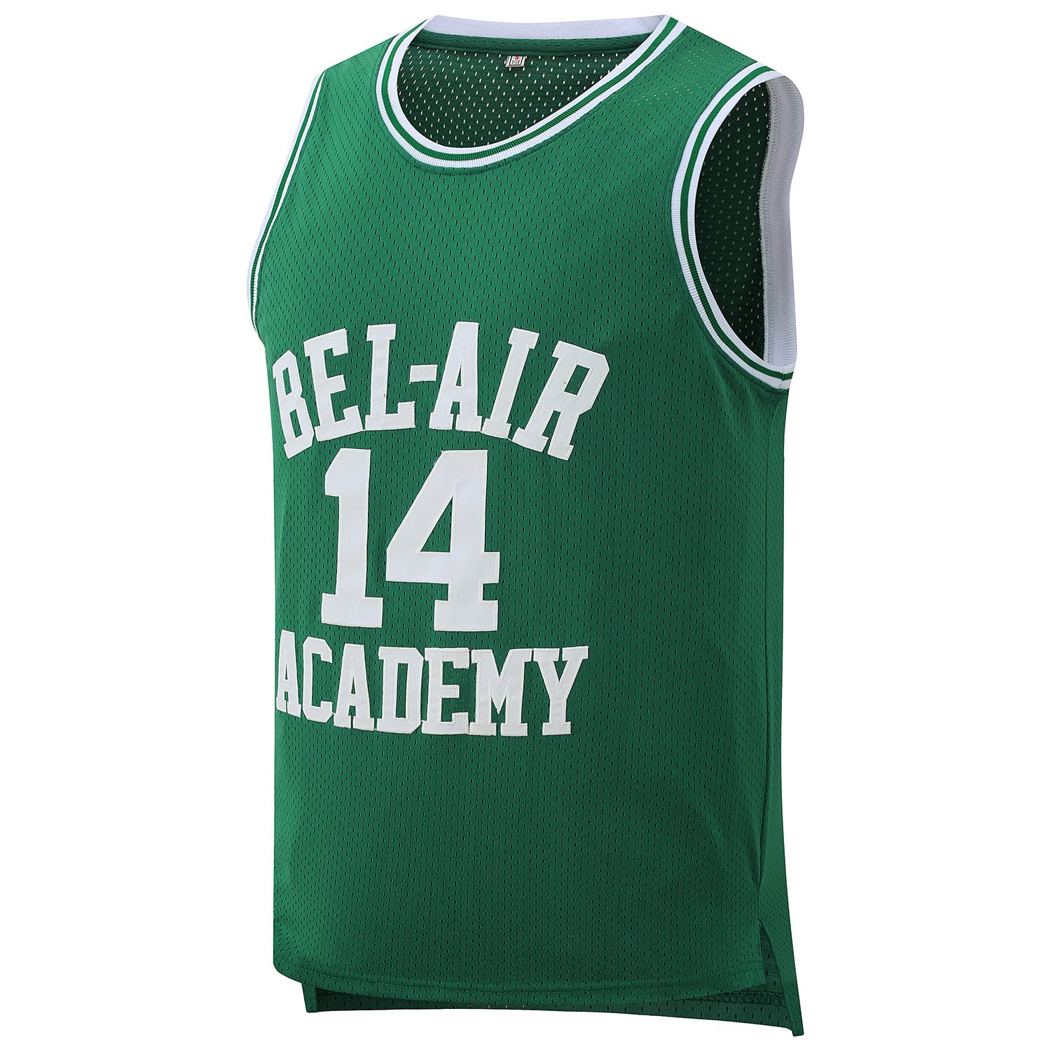 Fresh Prince Bel Air Academy Men's #14 Basketball Jersey - Yellow, Black, Green Sleeveless Jersey for Fans & Streetwear | Perfect for Games, Cosplay & 90s Nostalgia