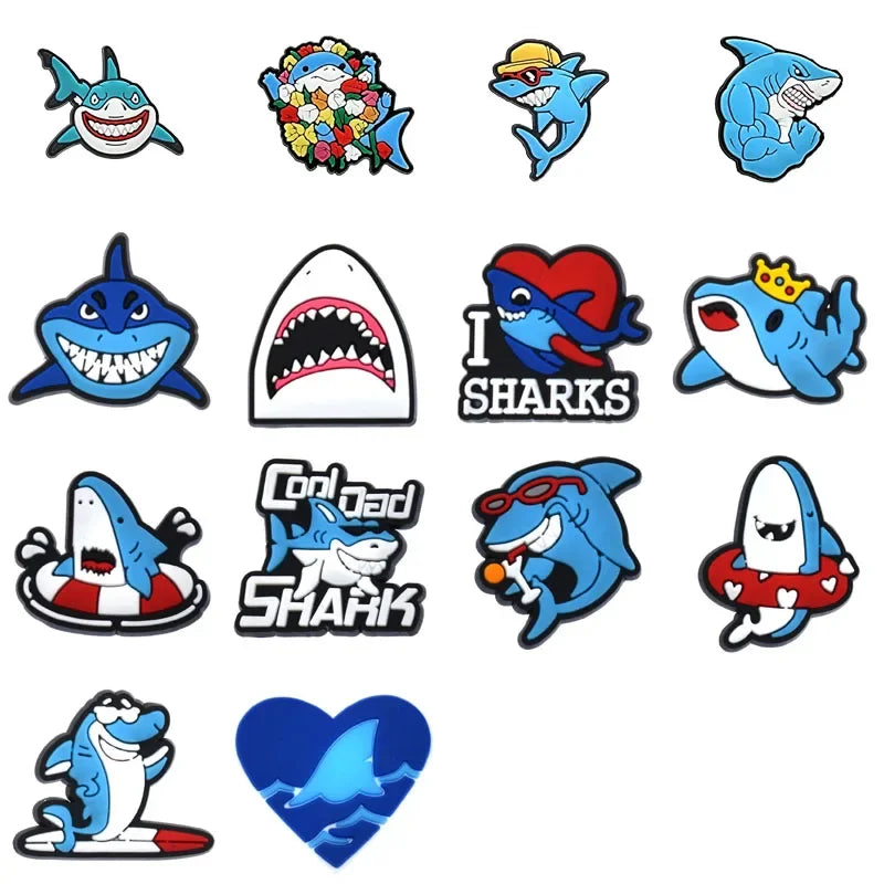 Oceanshark Shoe Charms for Crocs - Decorative Pins & Badges for Men, Women, Boys & Girls - Fun Accessories for Sandals, Clogs, Jeans & Shoes - Perfect for Kids Fashion & DIY Decor