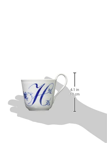 Royal Copenhagen Blue Fluted Plain High Handle Coffee Mug - 11.2 oz (330 ml) Porcelain Tea Cup - Elegant Wedding Gift, Housewarming Present - Perfect for Afternoon Tea, Coffee Breaks & Bridal Showers