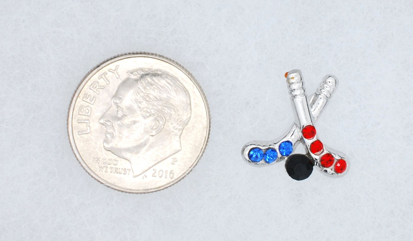 Violet Victoria Hockey Post Earrings - Crystal Rhodium Plated for Sports & Fashion