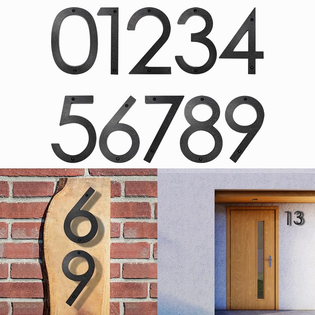 Modern Black Shadow Floating House Numbers - Durable Metal Address Plaque for Home, Garage & Gate - Enhance Curb Appeal & Visibility (Outdoor Use)