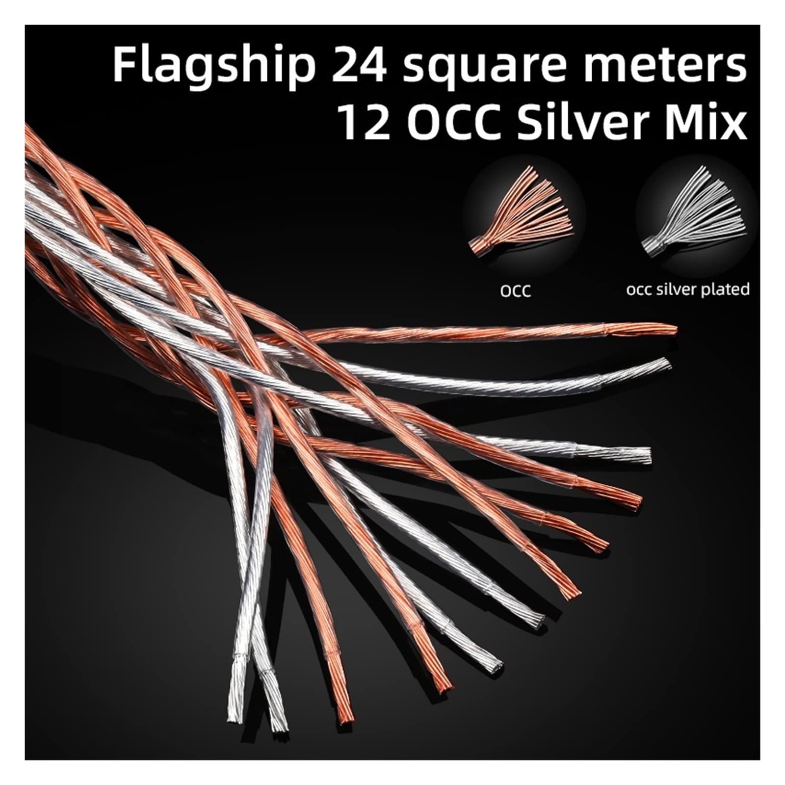 Premium DREEK Hifi OCC & Silver Speaker Cable - 3M High-End Audio Cable with Carbon Fiber Y Plugs for Home Theater & Studio Speakers - Perfect for Audiophiles & Professional Sound Systems