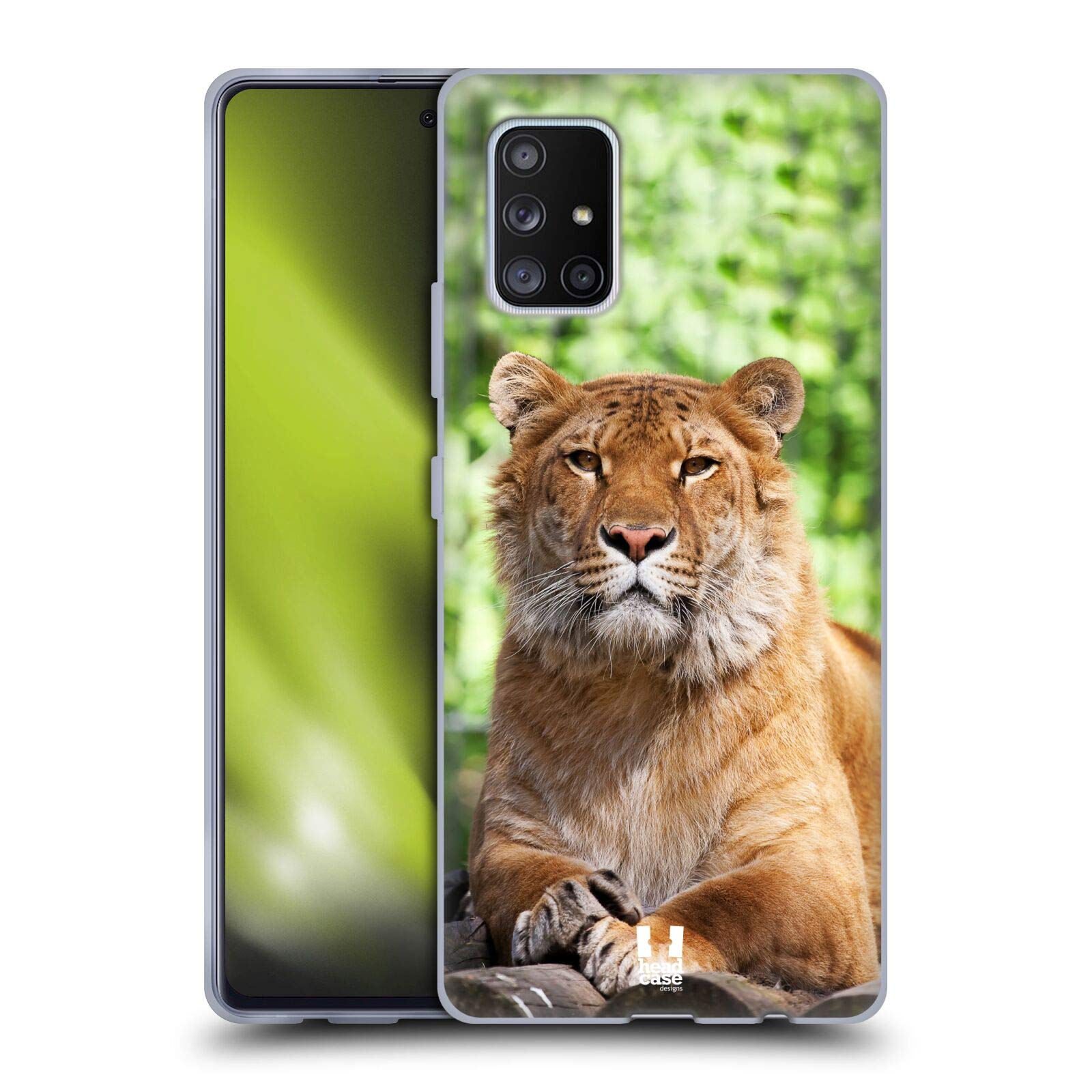 Head Case Designs Siberian Liger Soft Gel Case for Samsung Galaxy A51 5G (2020) - Durable Protection with Famous Animals Print, Includes Matching Wallpaper for Stylish Phone Customization at Home & Office