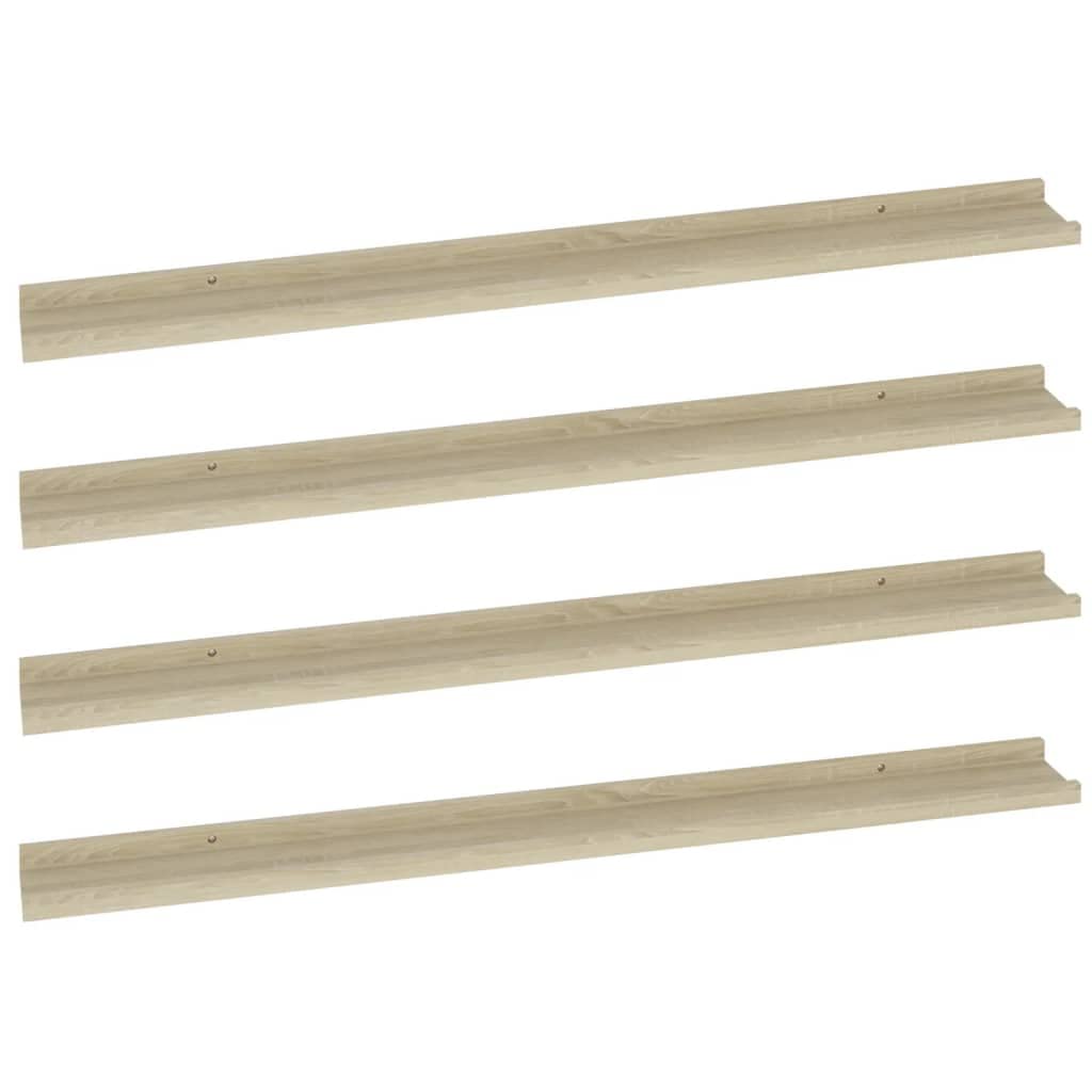 4-Pack Floating Wall Shelves Set - Sonoma Oak 39.4