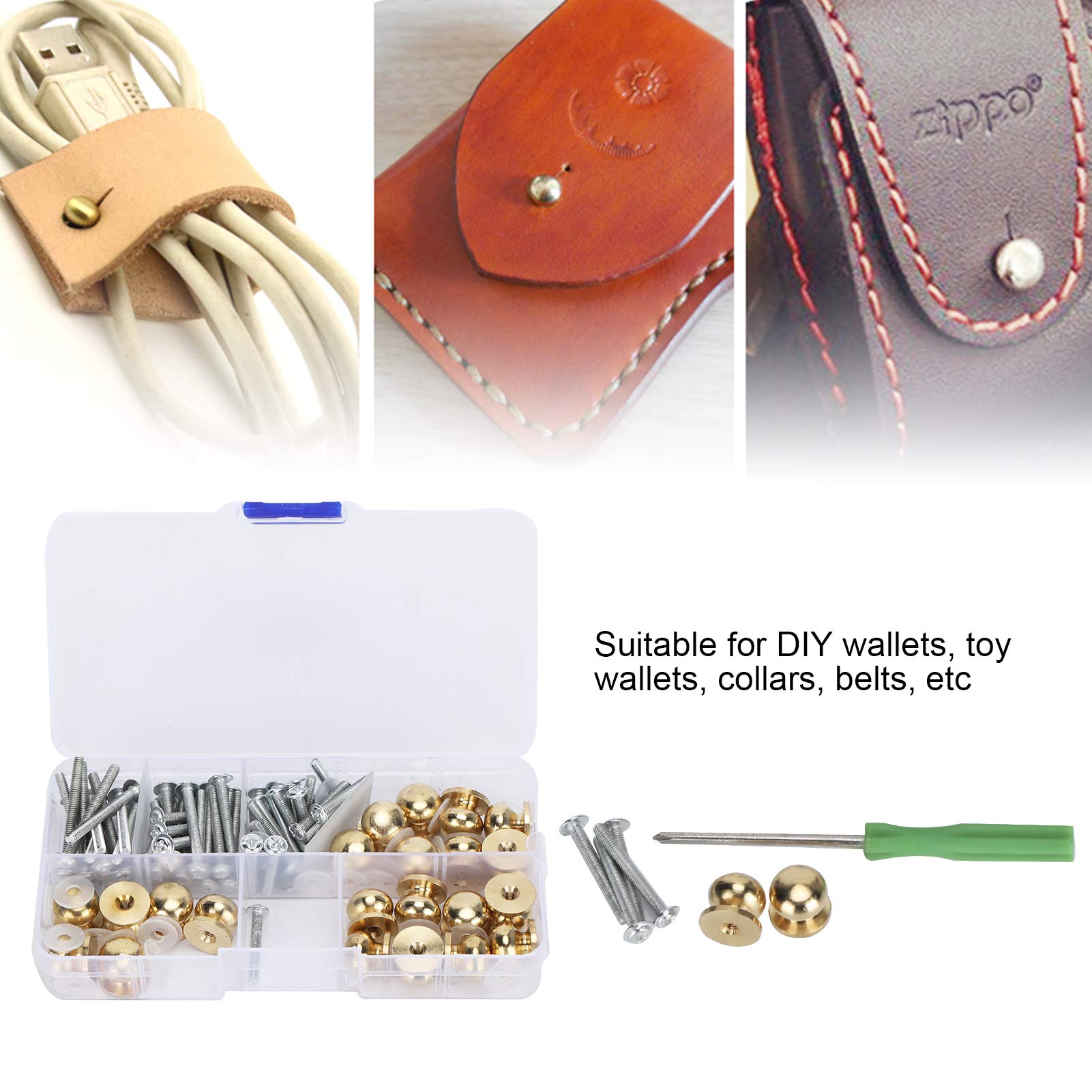 Brass Corrosion-Resistant Nail Rivet Studs - Durable Pacifier Nail Screw Set for DIY Crafts, Luggage Repair & Leather Working | Perfect for Gift Making & Home Improvement Projects