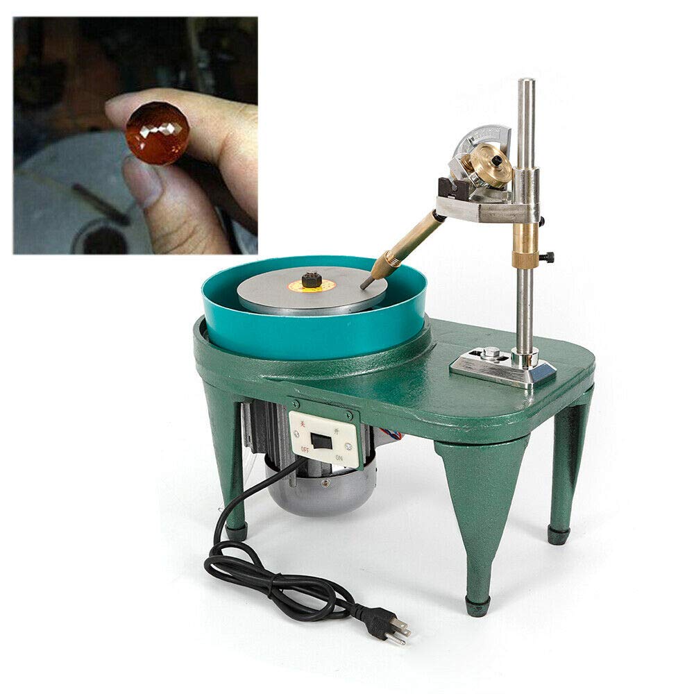 Gem Faceting Machine TBVECHI 110V Jewelry Rock Bench Polishing Grinding Machine - Professional Bench Lathe Polisher Tool for Jewelry Making, Lapidary & Stone Cutting - Perfect for Gemstones, Crystals & DIY Jewelry Crafting
