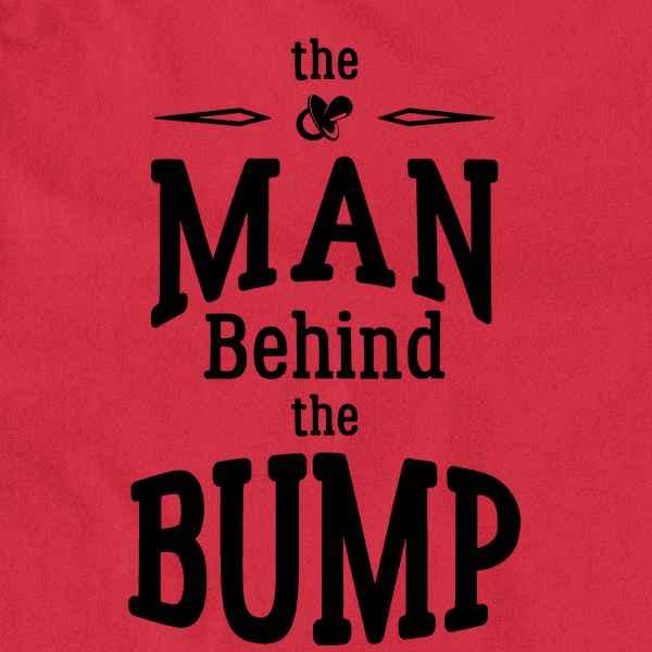 Pop Threads 'The Man Behind The Bump' Funny Dad Graphic T-Shirt for Men - Perfect Father's Day Gift & Pregnancy Announcement Tee for Expecting Dads