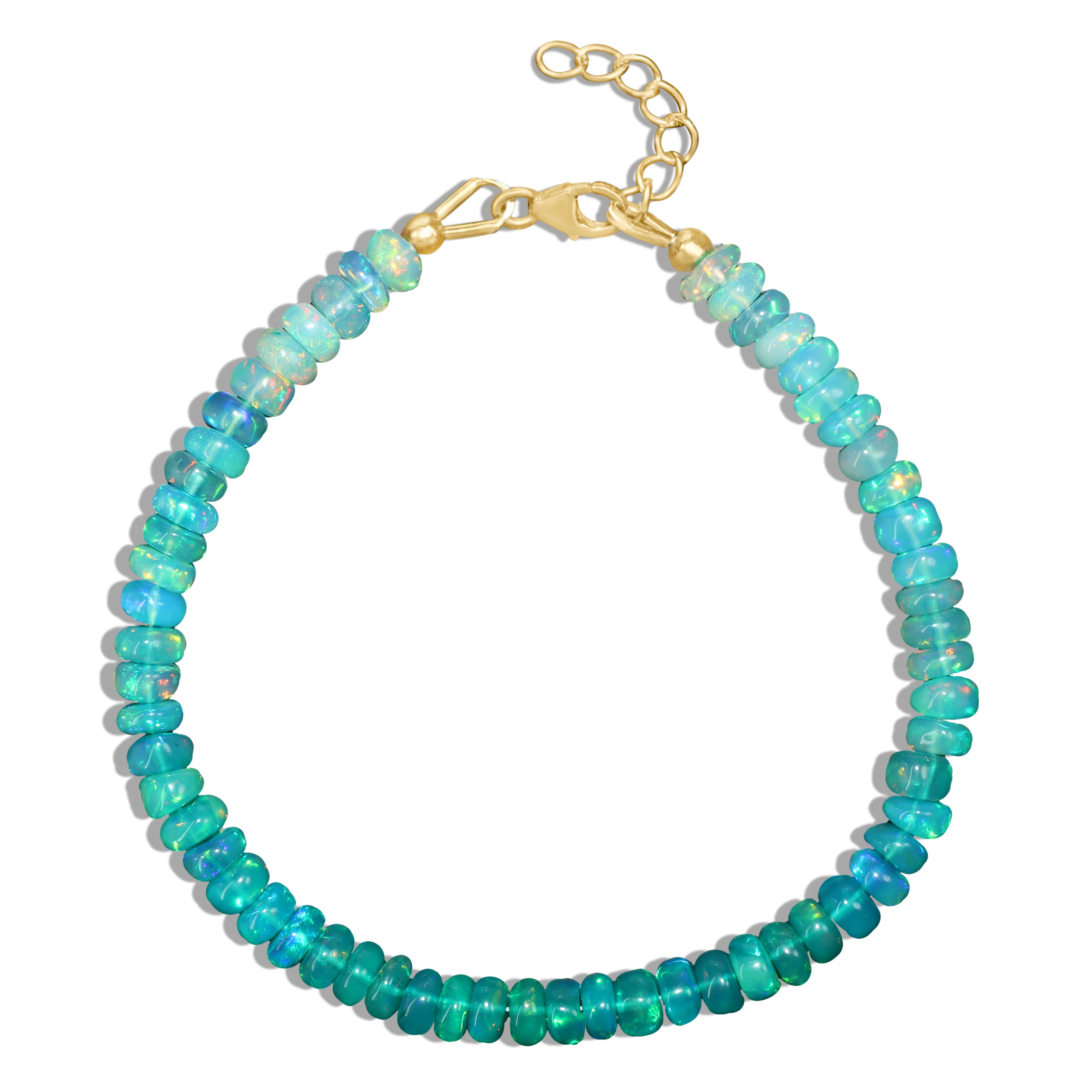 Natural Green Opal Beaded Bracelet - Plain Shaded Birthstone Jewelry for Women | Spiritual Healing, Meditation & Boho Fashion Accessory