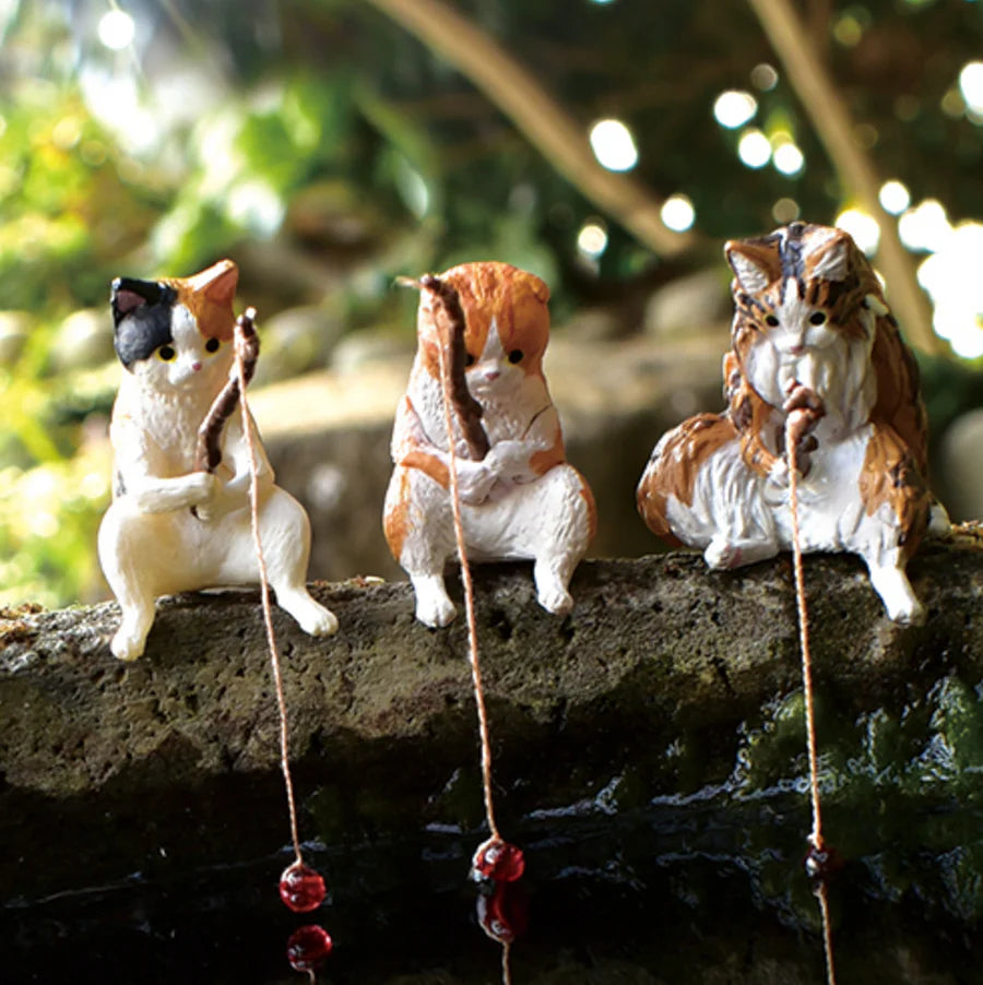 Good Weather for Fishing Cats Killing Time Blind Box - Cute Collectible Cat Toy for Stress Relief & Fun - Perfect for Home Decor, Office Desk, and Gift Giving