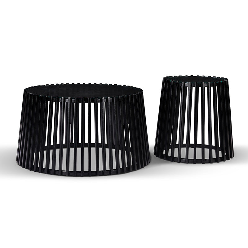 LYNNA 80cm Black Modern Coffee Table - Stylish Living Room Centerpiece for Small Spaces & Home Decor