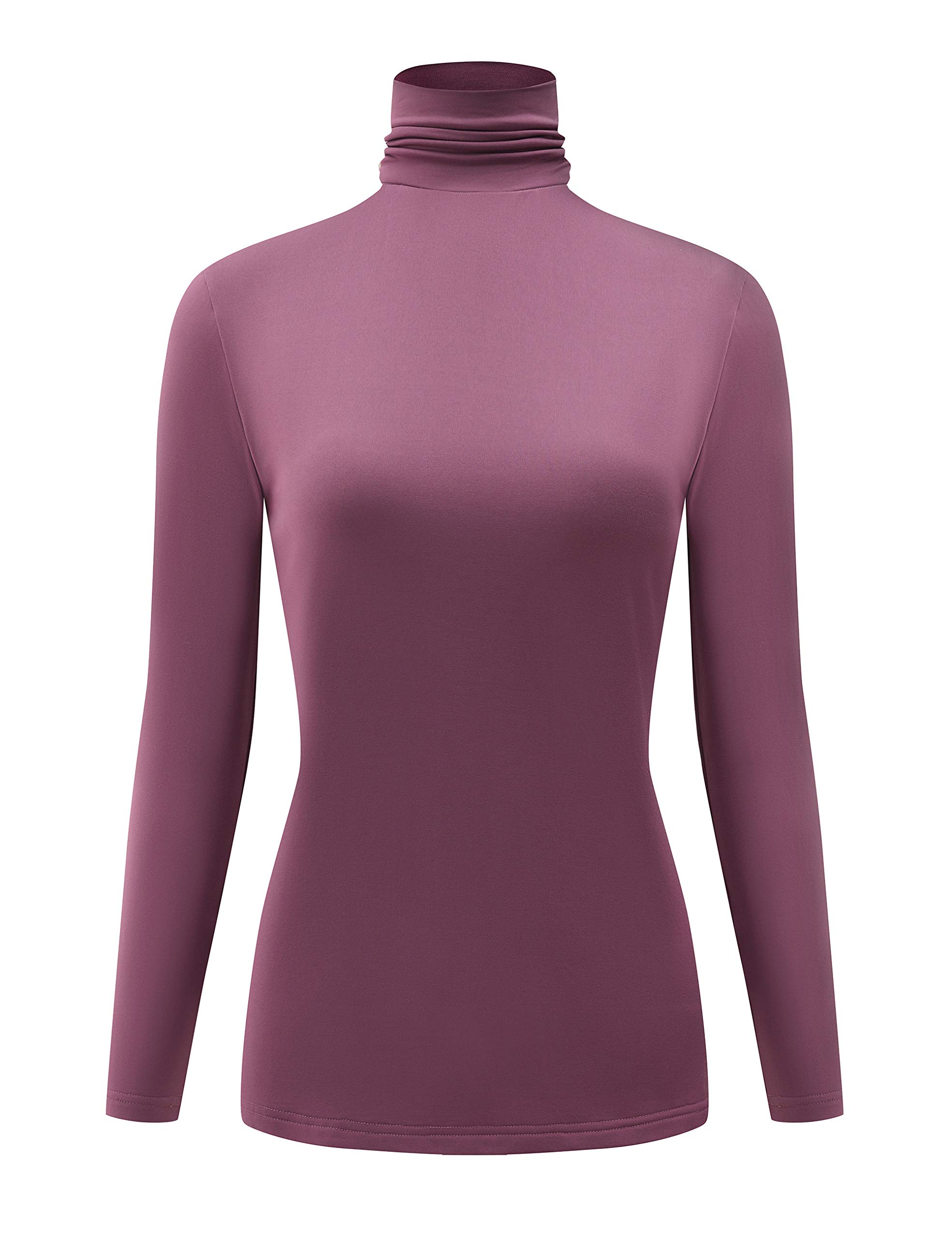 KLOTHO Women's Casual Turtleneck Thermal Shirts - Lightweight Long Sleeve Soft Blouse for Fall & Winter | Perfect for Office, Layering & Outdoor Activities