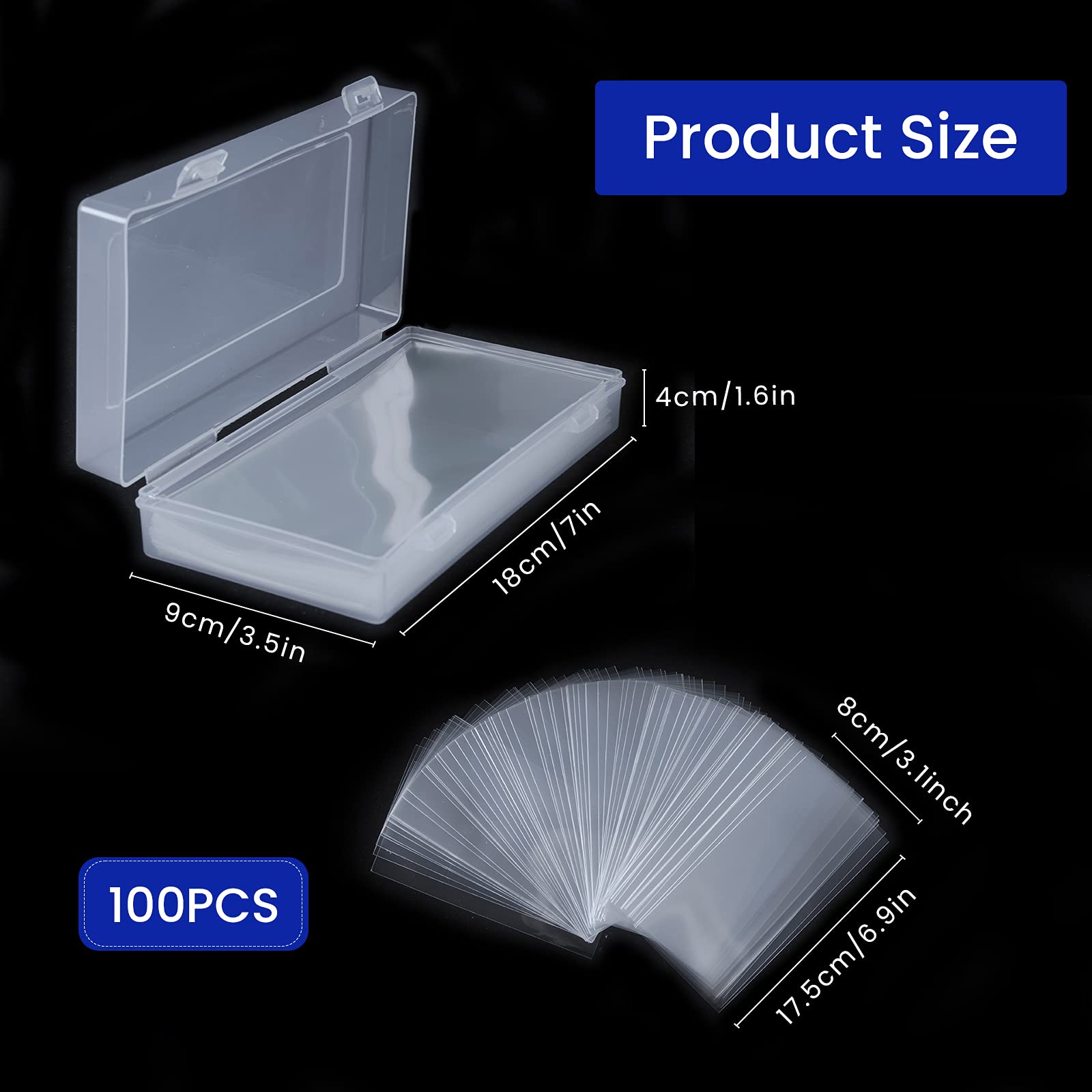 YASUOA 100-Piece Clear Plastic Money Holder with Storage Case - Currency Bill Protector Sleeves for Travel, Collecting & Cash Storage - Perfect for Banknote Collection, Album Organization & Dollar Bill Protection