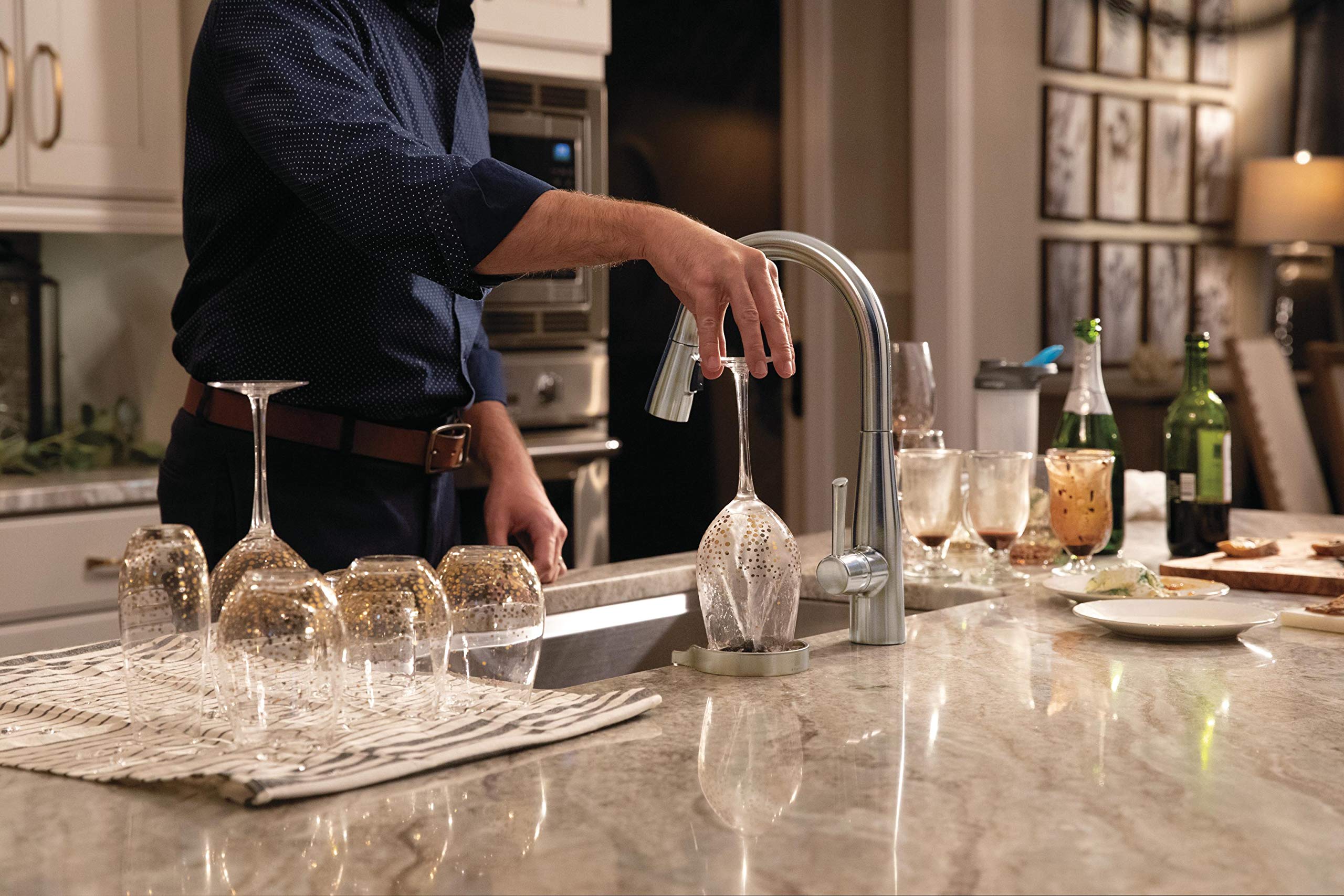 DELTA GR150-SP Stainless Steel Glass Rinser with SpotShield Technology - Perfect for Restaurants, Bars, and Home Kitchens - Eliminates Water Spots on Glassware