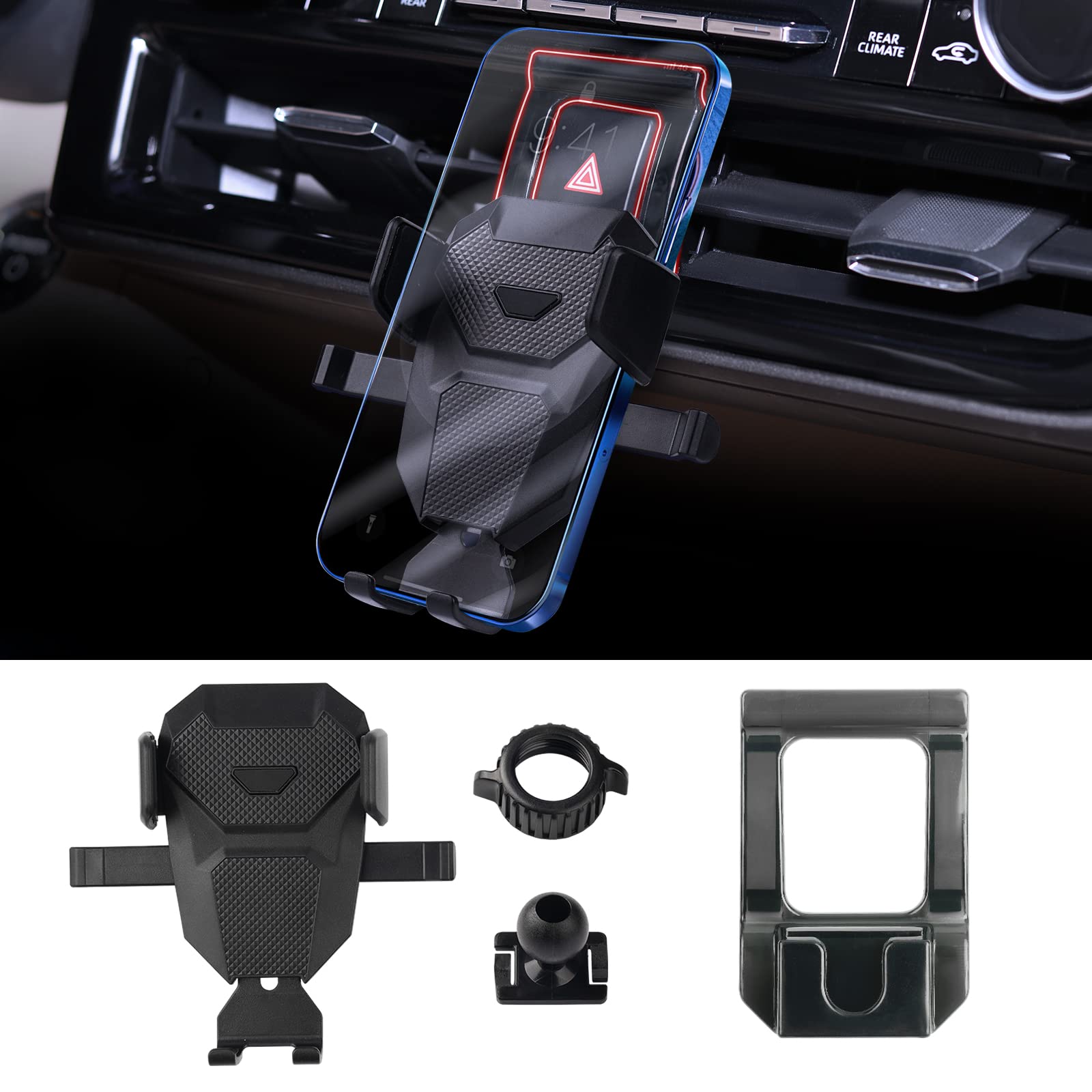 Karltys Universal Car Phone Holder Mount for Toyota Highlander 2020-2023 - Black - Compatible with iPhone & Android Phones 4.7-7 Inch - Hands-Free Driving, GPS Navigation & Safe Road Trip Accessory