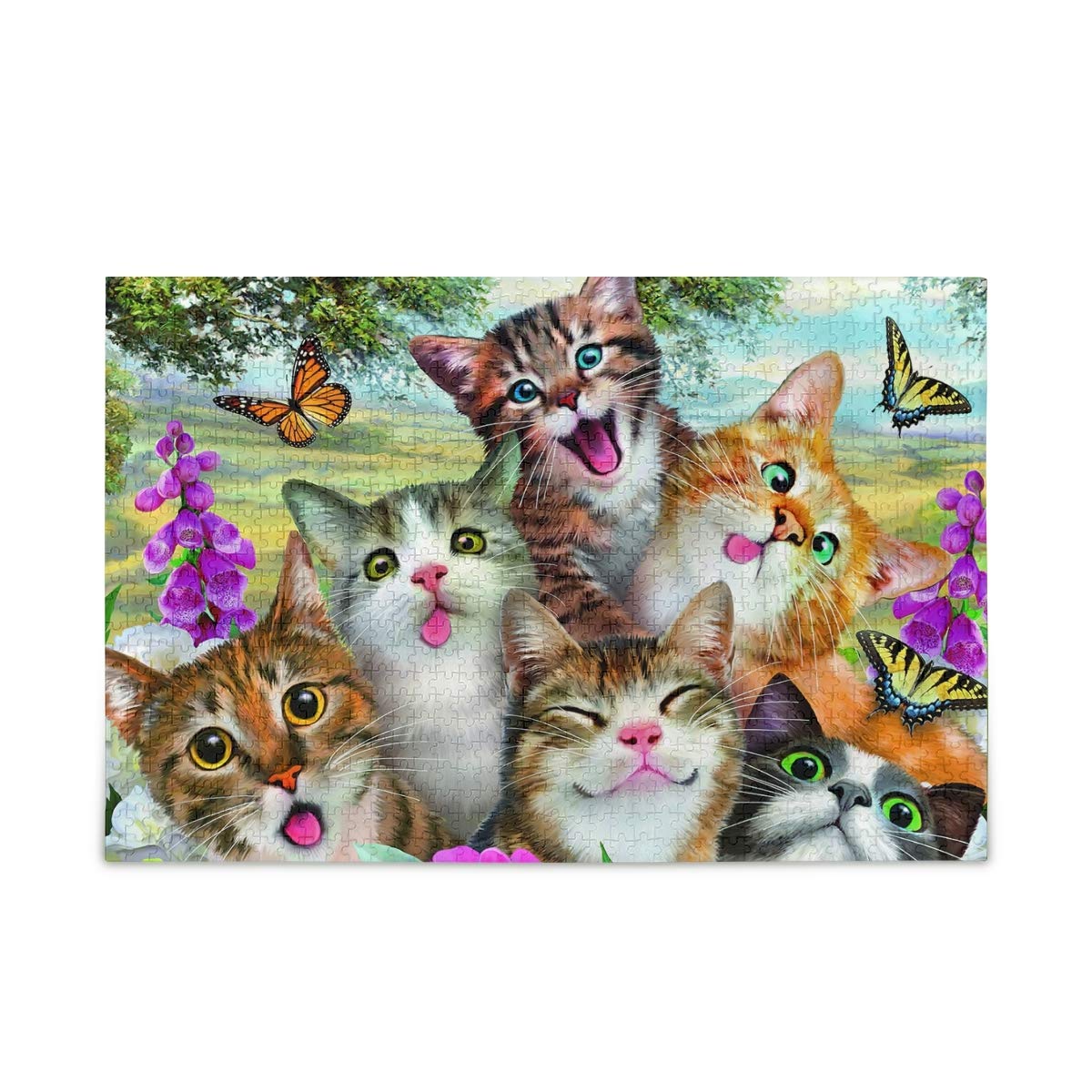 1000 Piece Jigsaw Puzzle for Adults & Kids - Cat, Animal & Flower Designs - Educational Family Fun Game for All Ages | Perfect for Family Bonding, Stress Relief & Home Decor