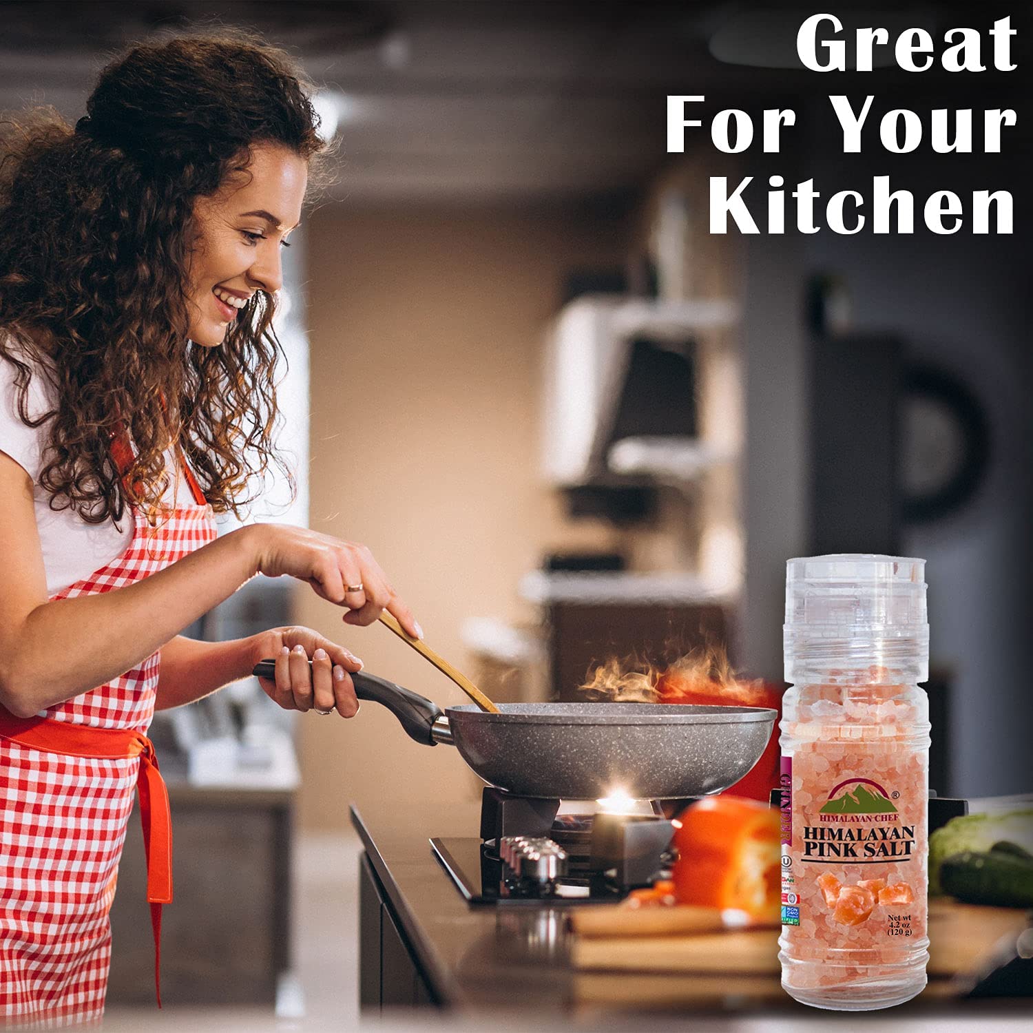 Himalayan Pink Salt Grinder Refillable - 100% Natural Kosher Certified Coarse Grain Salt for Cooking, Seasoning & Bath - 3.53oz (Pack of 6) | Perfect for Kitchen, Spa & Gourmet Recipes
