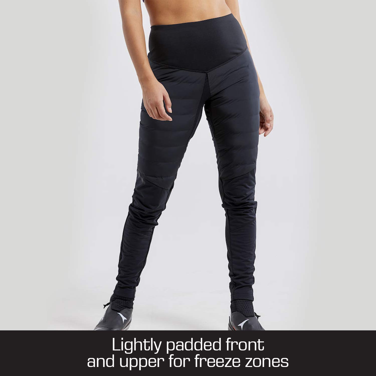 Women's Thermal Primaloft Nordic Tights for Cross Country Skiing - Winter Running & Outdoor Activities - Black