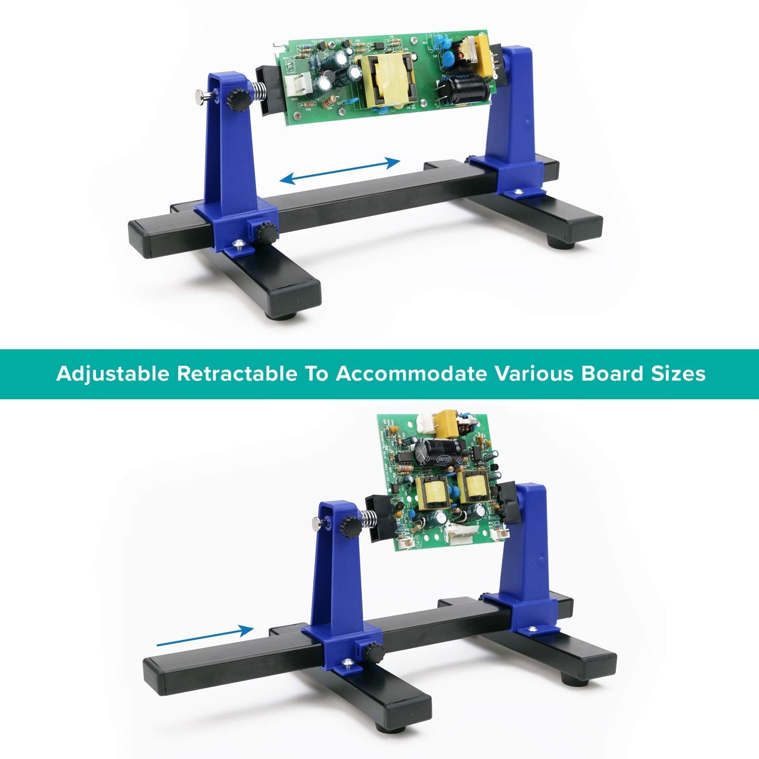AmScope Adjustable Circuit Board Holder & Clamping Kit - 5-Piece Multipack PCB Holder Frame for Electronics Repair & Soldering - Perfect for DIY Projects, Hobbyists & Professional Technicians