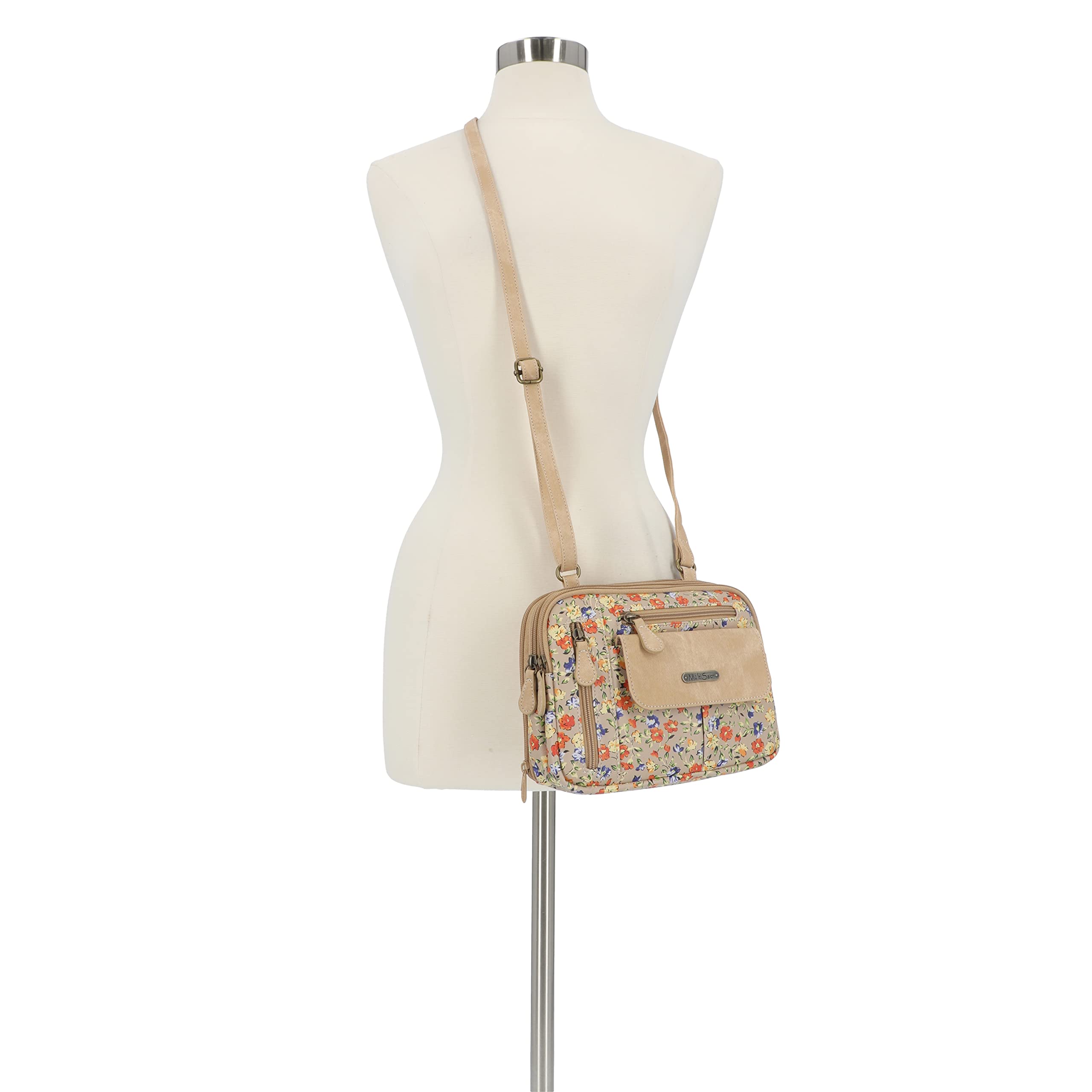 Stylish MultiSac Zippy Triple Compartment Crossbody Bag for Women - Secure & Spacious Travel Purse with 3 Zippered Pockets - Perfect for Daily Commute, Shopping & Travel Accessories