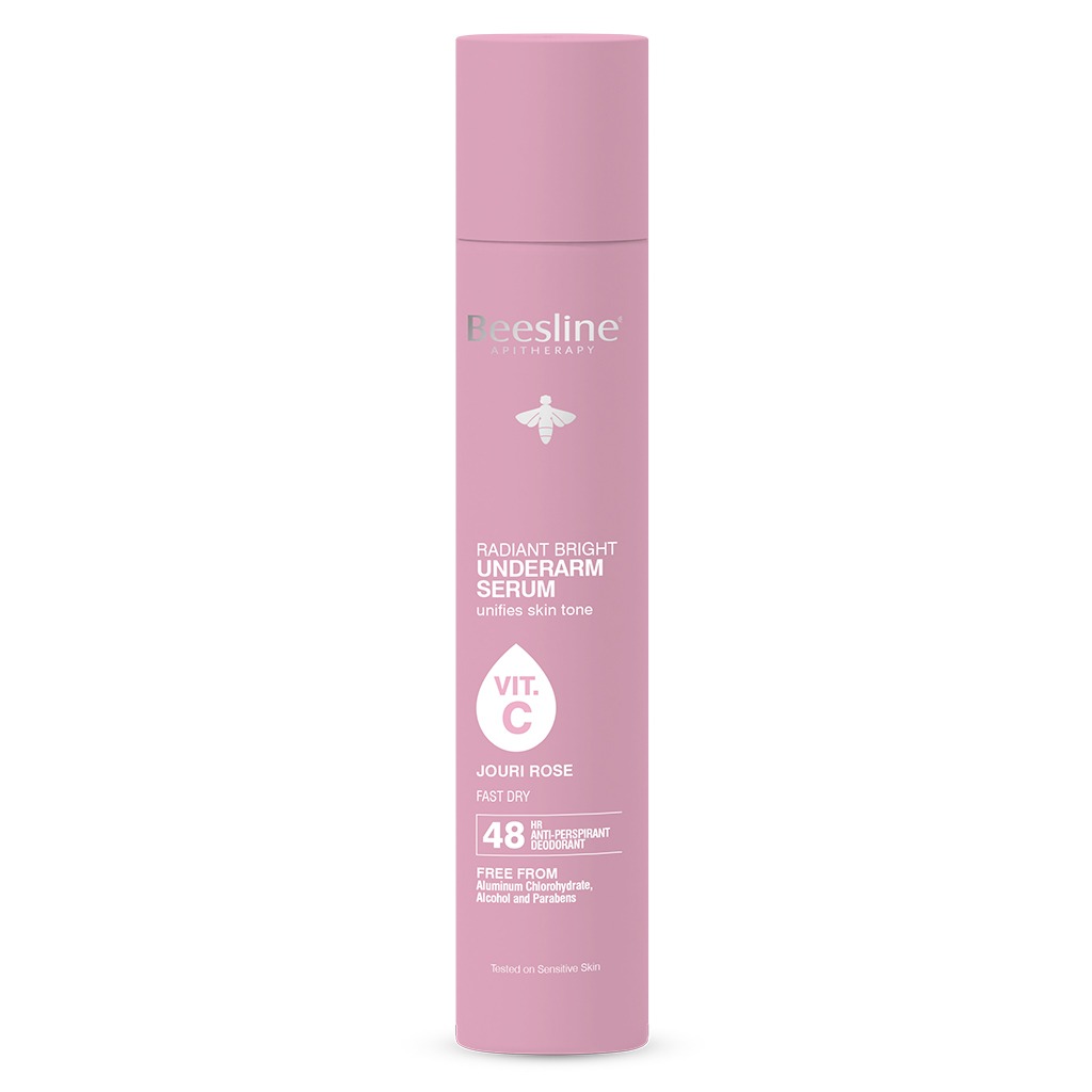 Beesline Radiant Bright Vitamin C Enriched Fast-Drying Underarm Serum | Aluminum-Free Antiperspirant Deodorant | 150ml | Brightens & Lightens Underarms | Perfect for Sensitive Skin & Daily Use