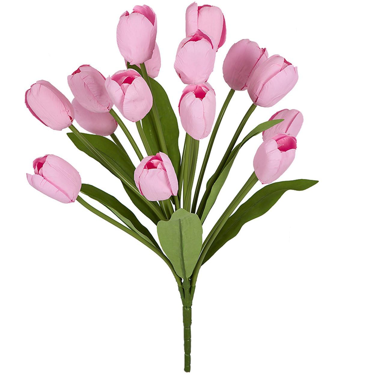 18.5 Inch Artificial Pink Tulip Flower Bush - Realistic Fake Tulips for Home Decor (Pack of 6) - Perfect for Vase Arrangements, Wedding Centerpieces & Spring Table Decor