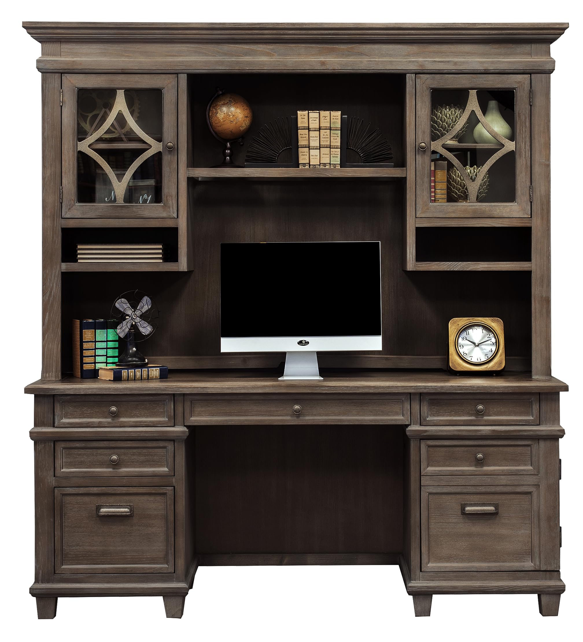 Martin Furniture Weathered Dove Credenza - Stylish Buffet Cabinet for Dining Room, Living Room & Entryway Storage