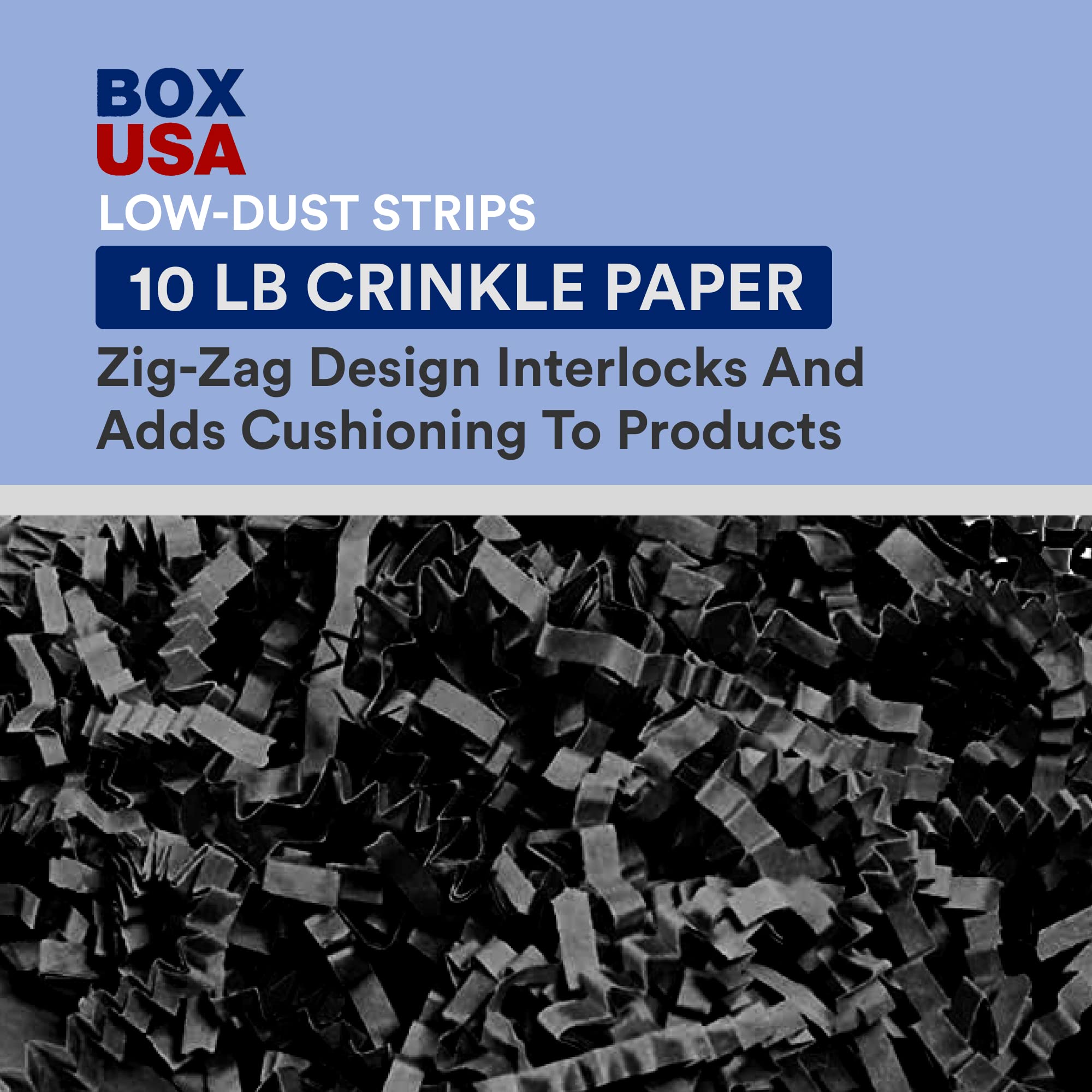 Premium 10 lb Black Crinkle Paper Filler - Eco-Friendly Packing Material for Shipping Boxes, Gift Baskets & Moving Supplies | Perfect for Holiday Wrapping, DIY Crafts & Home Decorations | Multipurpose Shredded Paper for Packaging, Basket Stuffing & Party Decor