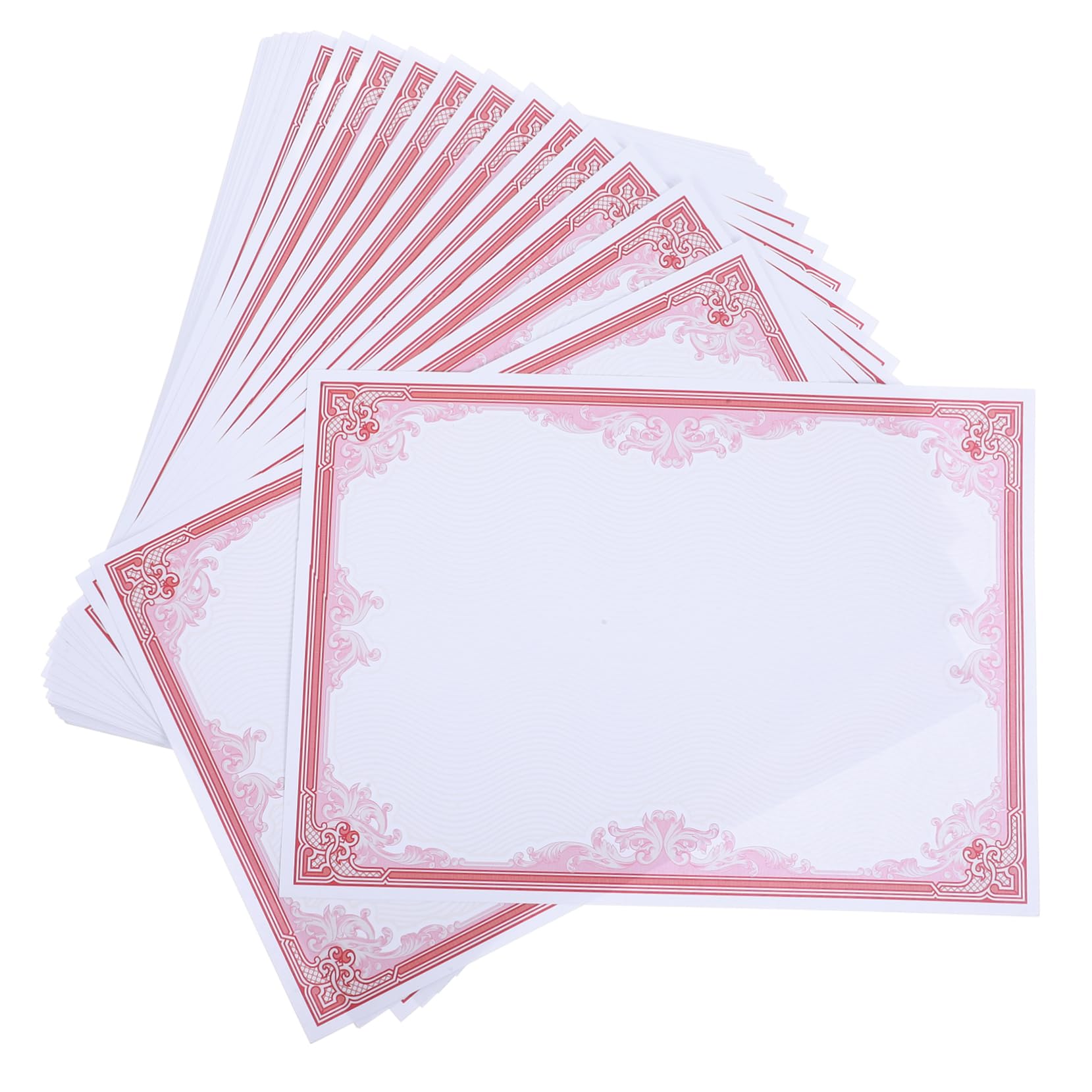 TEHAUX 100 Sheets Red Blank Diploma Certificate Paper - Premium Foil Certificate Paper for Graduation, Awards & Achievements - Perfect for School Ceremonies, Corporate Recognition & Special Events