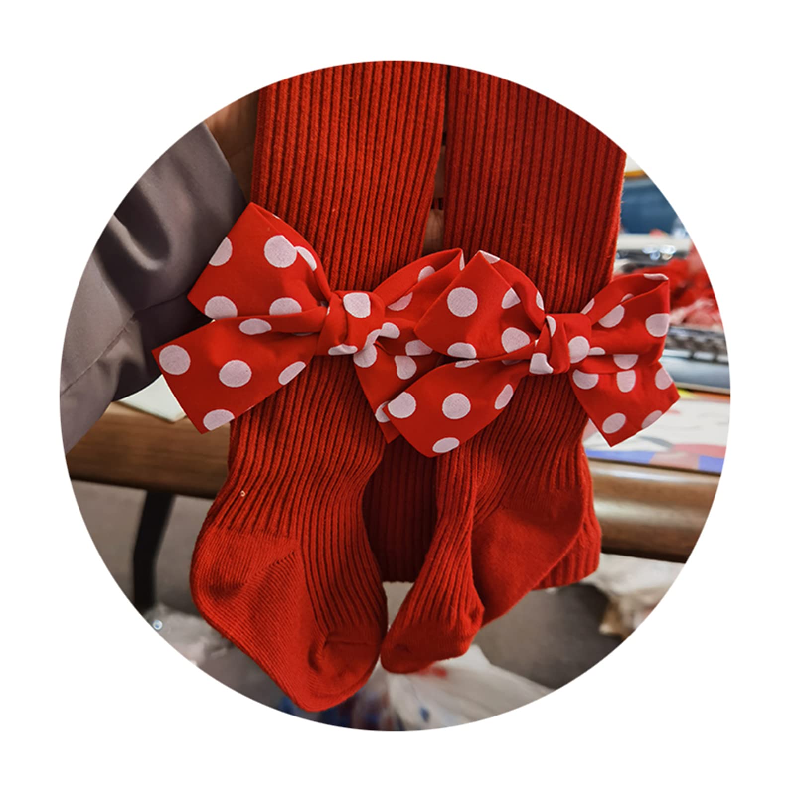 Toddler Baby Girl Tights - Seamless Knit Pantyhose with Bows, Christmas Red Leggings & Stockings - Soft & Comfortable for Playtime, Holidays & Special Occasions