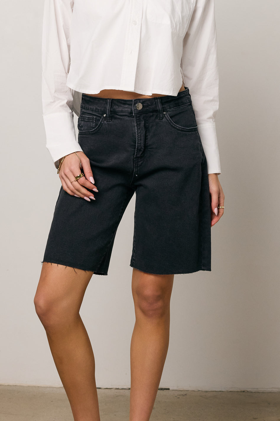 Lydia Bermuda Shorts for Women - Classic Black Casual Shorts | Perfect for Summer, Travel & Everyday Wear