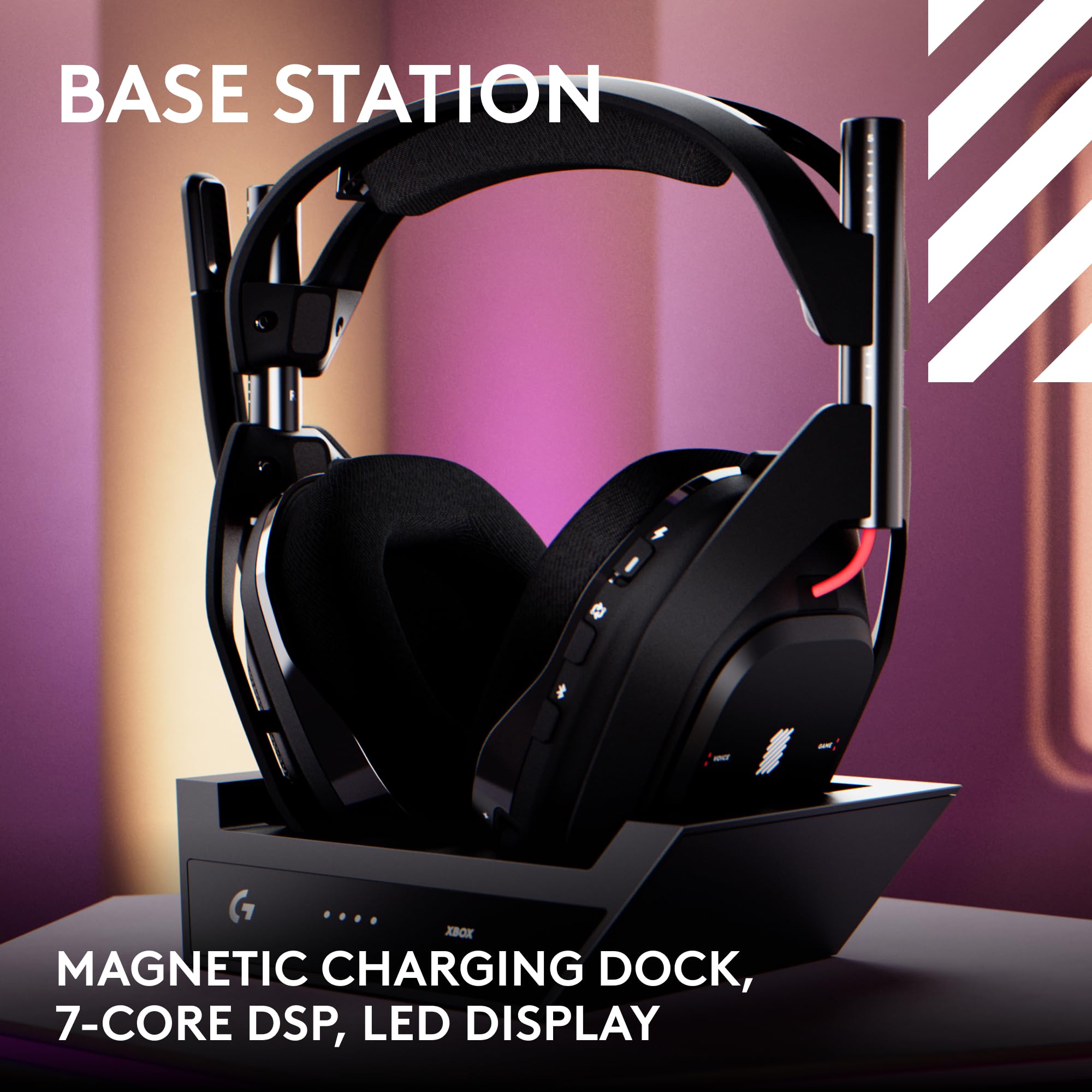 Logitech G Astro A50 Wireless Gaming Headset with Base Station - Omni-Platform for PS5, Xbox, PC - PLAYSYNC Audio Switcher, 24hr Battery, 2.4GHz & Bluetooth - Premium Black Headphones for Pro Gamers & Streamers