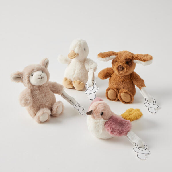 Farm Fun Friends Plush Toys & Dummy Holders - Adorable Stuffed Animals for Kids | Perfect for Nurseries, Playtime, and Baby Showers