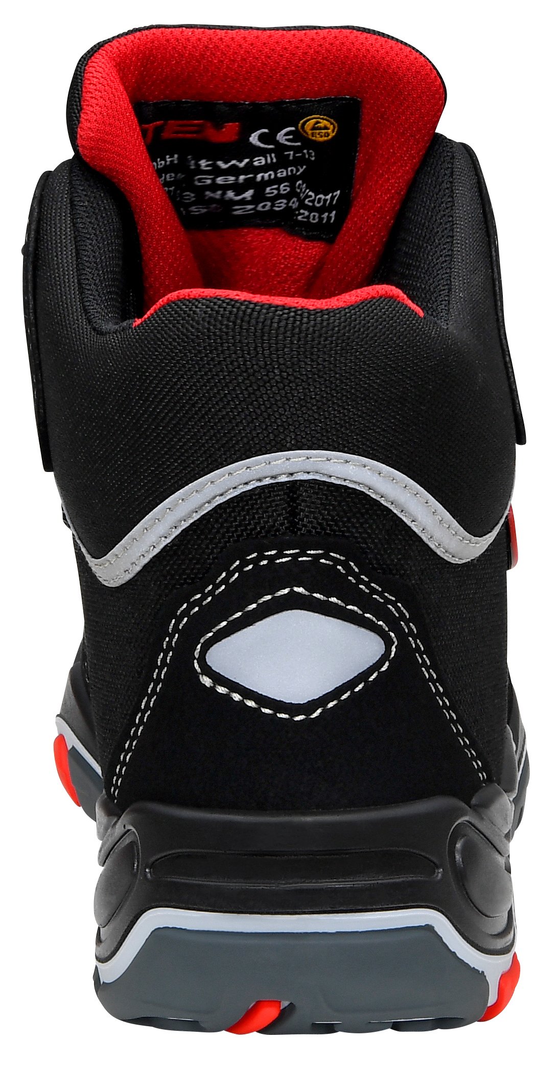 ELTEN Sander ESD S3 Safety Shoes for Men - Lightweight, Athletic, Black with Plastic Toe Cap - Unisex Work Boots Size 44 | Slip-Resistant for Construction, Warehouse & Industrial Use