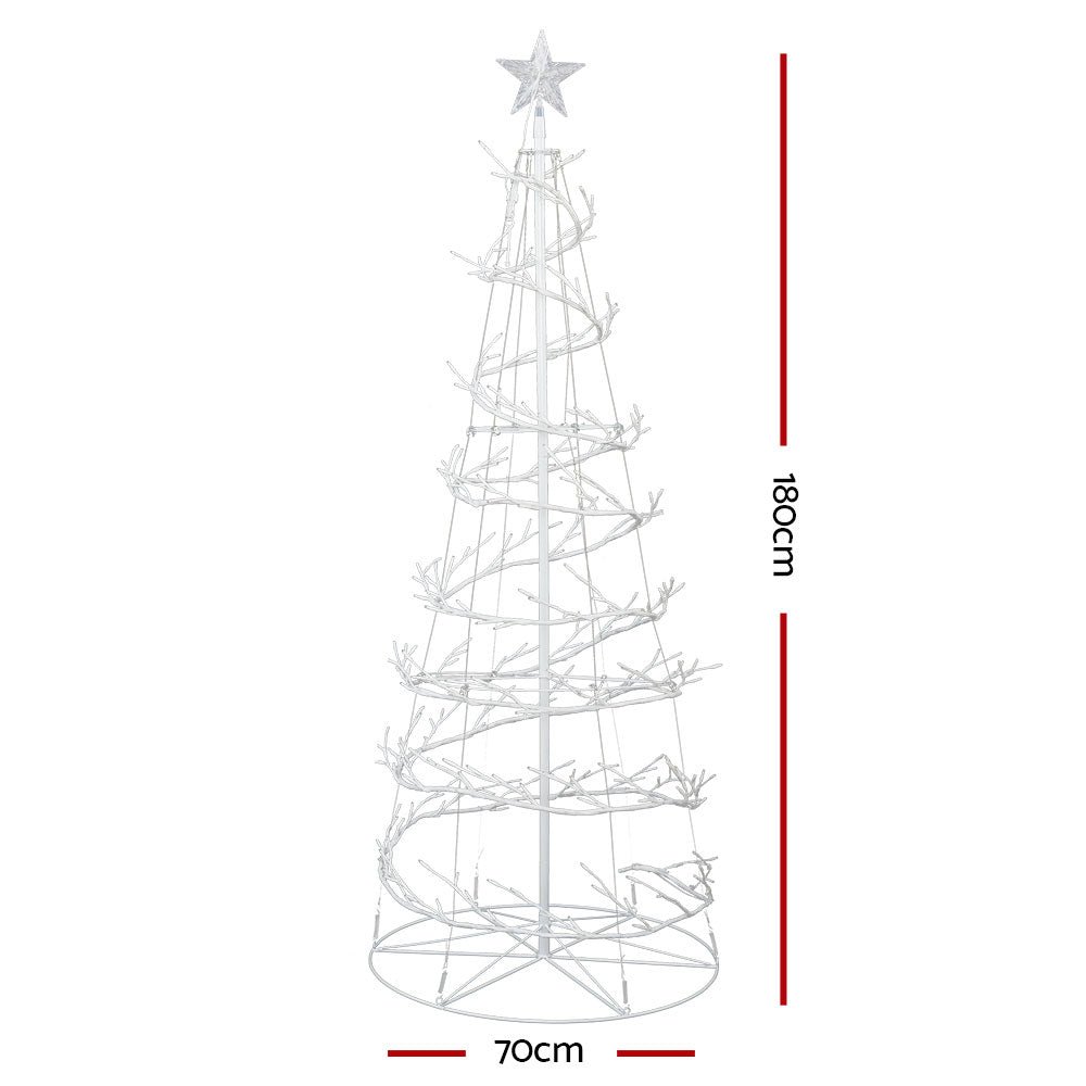 1.8M Pre-Lit Christmas Tree with 320 LED Cold White Lights & Fiber Optic Branches - Perfect for Home, Office, and Holiday Decorations