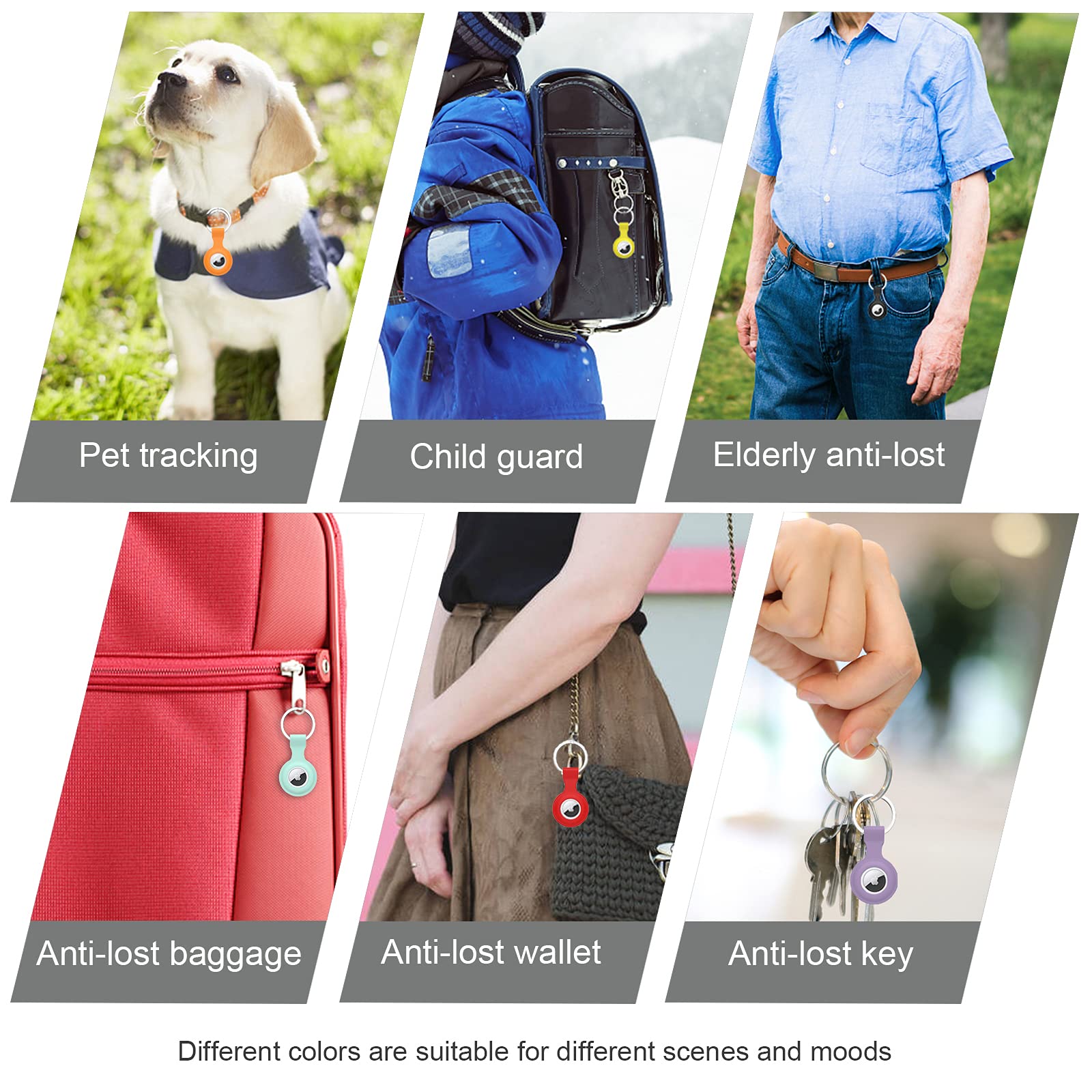 **Shockproof Silicone Airtag Case with Keychain Ring - Anti-Scratch Protective Holder for Apple Airtag, Keys & Pet Collars (Light Green) - Perfect for Keychains, Luggage Tracking & Pet Safety**