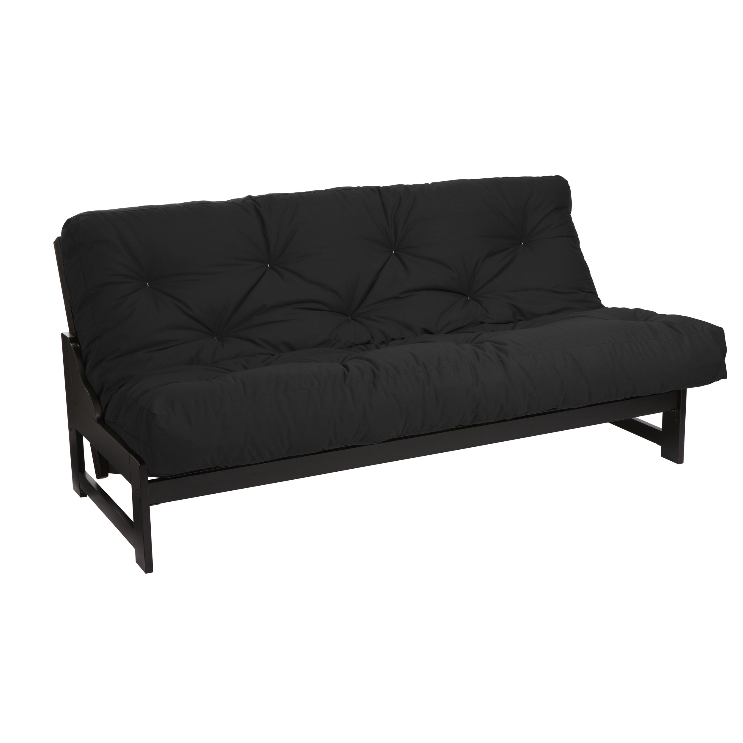 Mozaic Queen Size 6-inch Cotton Twill Futon Mattress in Navy Blue | Comfortable & Durable Sofa Bed Mattress for Guest Room, Dorm, or Small Space