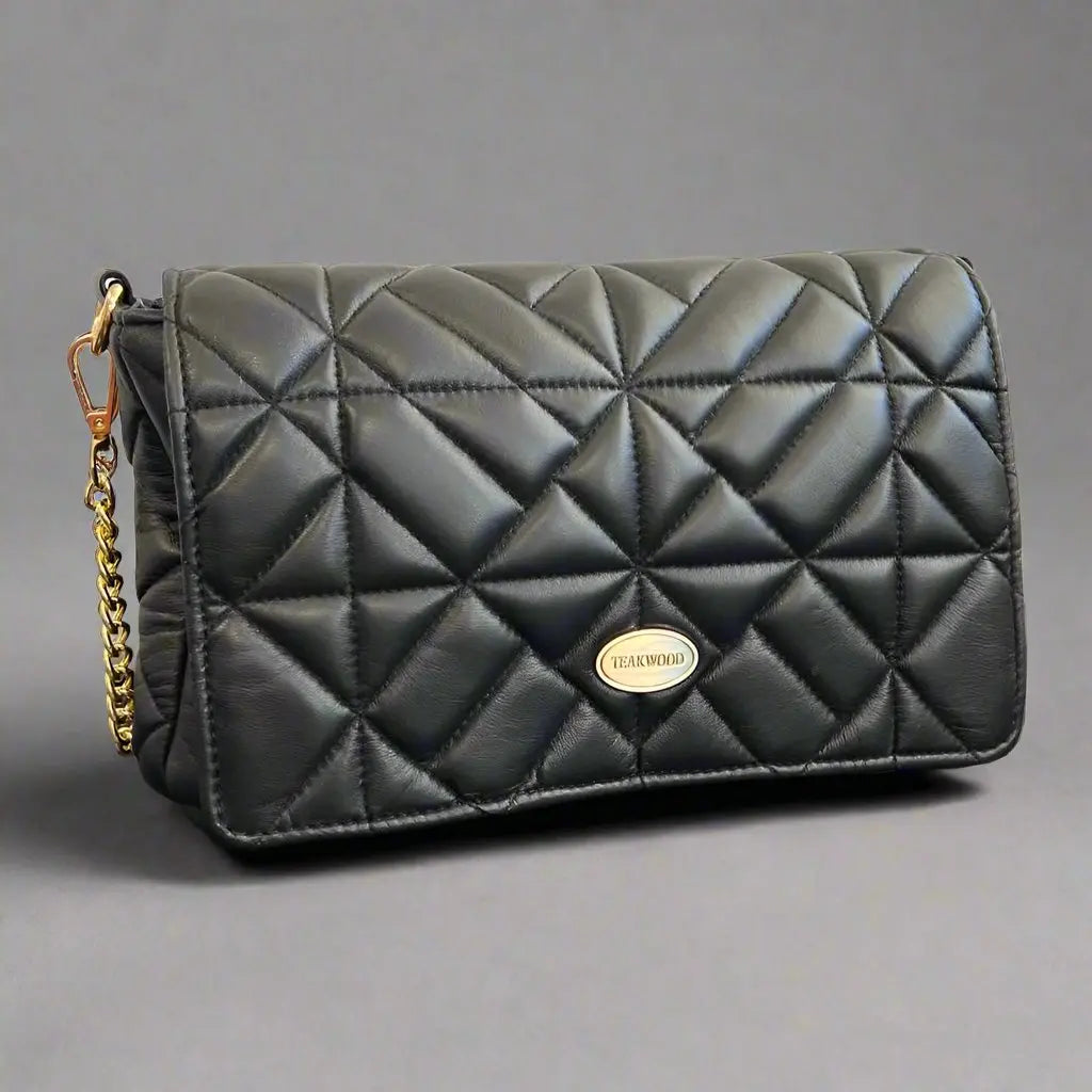 Quilted Soft Leather Crossbody Bag with Chain Strap - Stylish Women's Shoulder Purse for Daily Use, Work & Evening Out