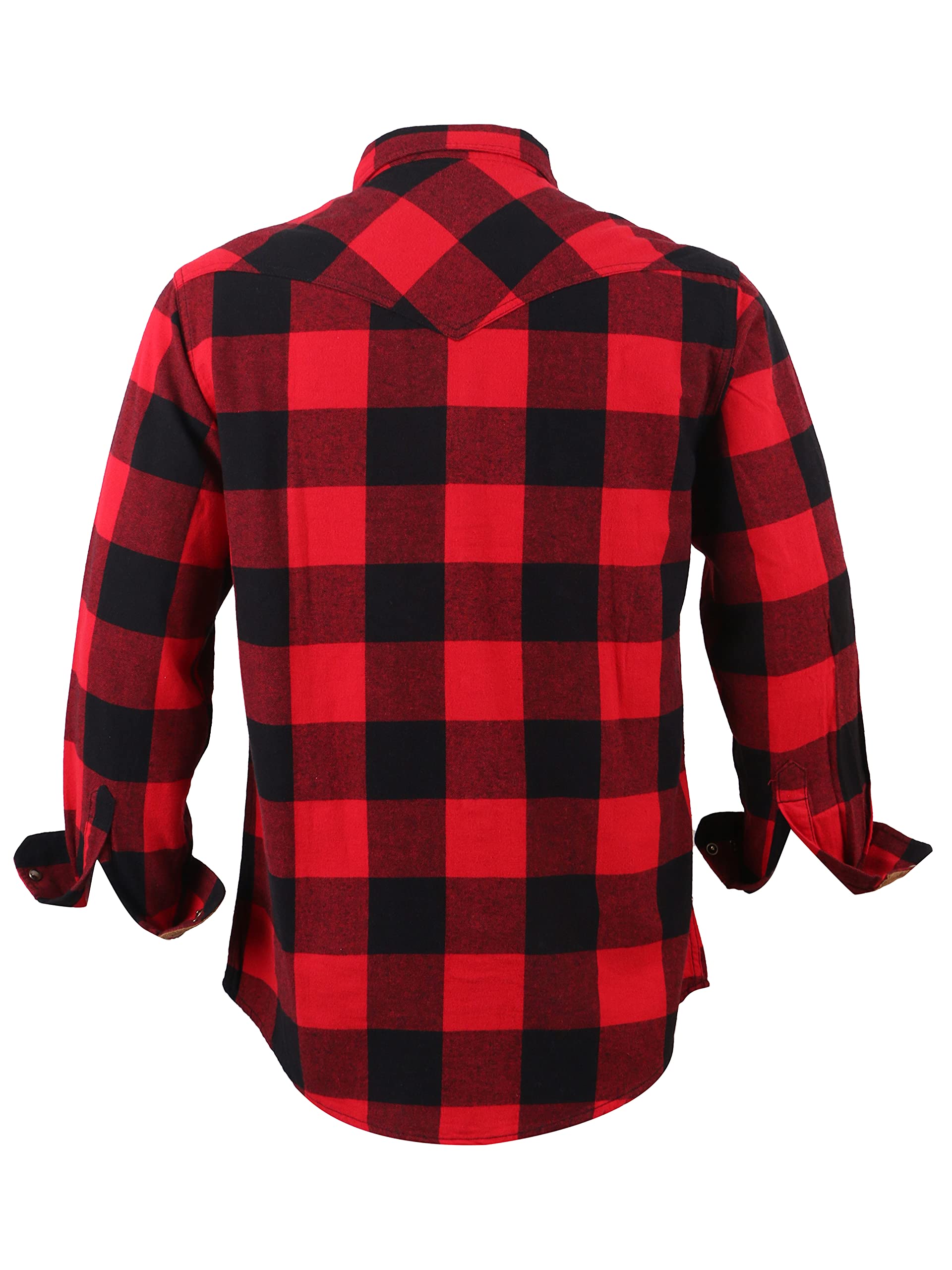 COEVALS CLUB Men's Flannel Shirts - Long Sleeve Western Snap Button Plaid Work Shirt for Casual & Outdoor Wear - Perfect for Camping, Hiking and Fall Fashion