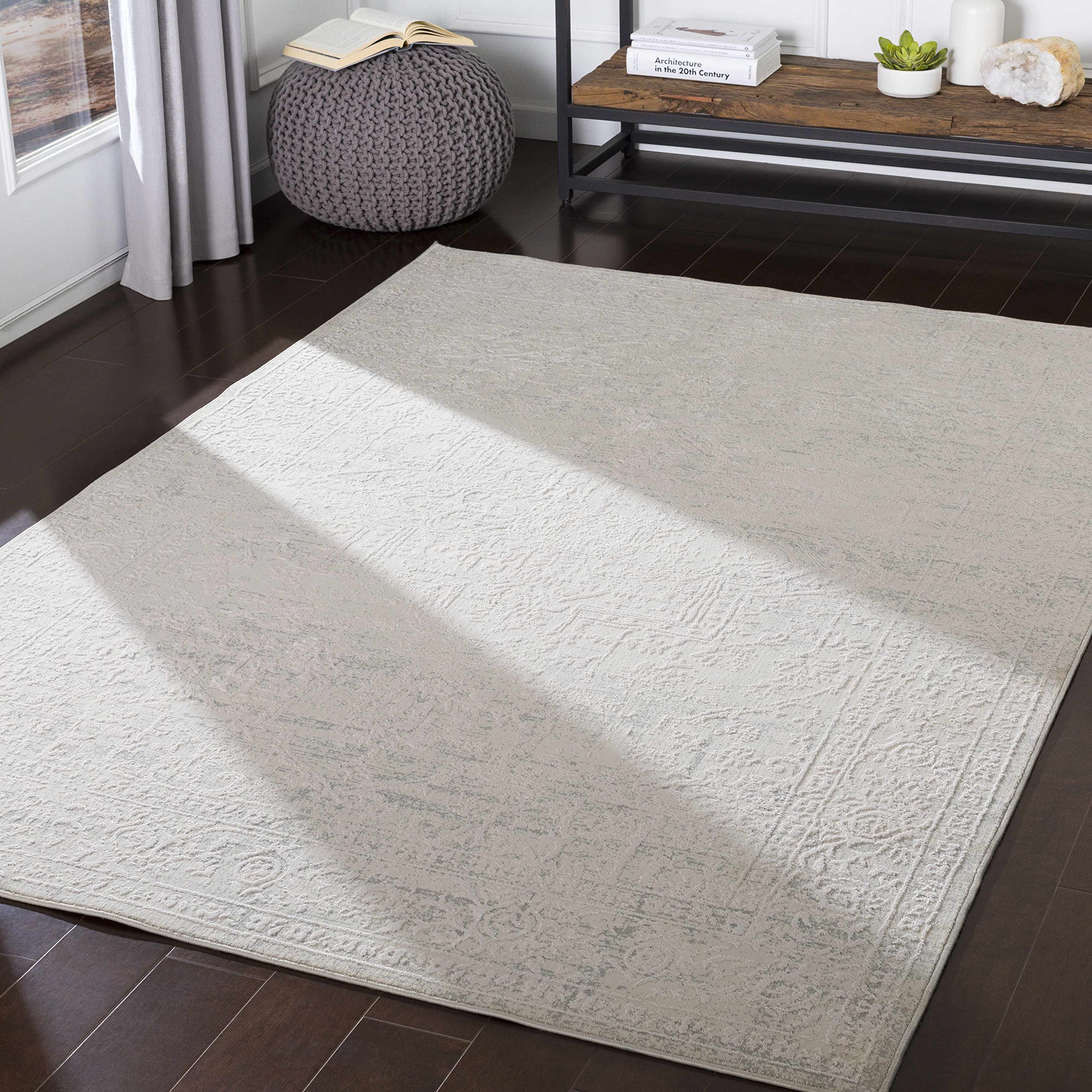Hauteloom Bolsover Traditional Gray and Off-White Area Rug 5'3
