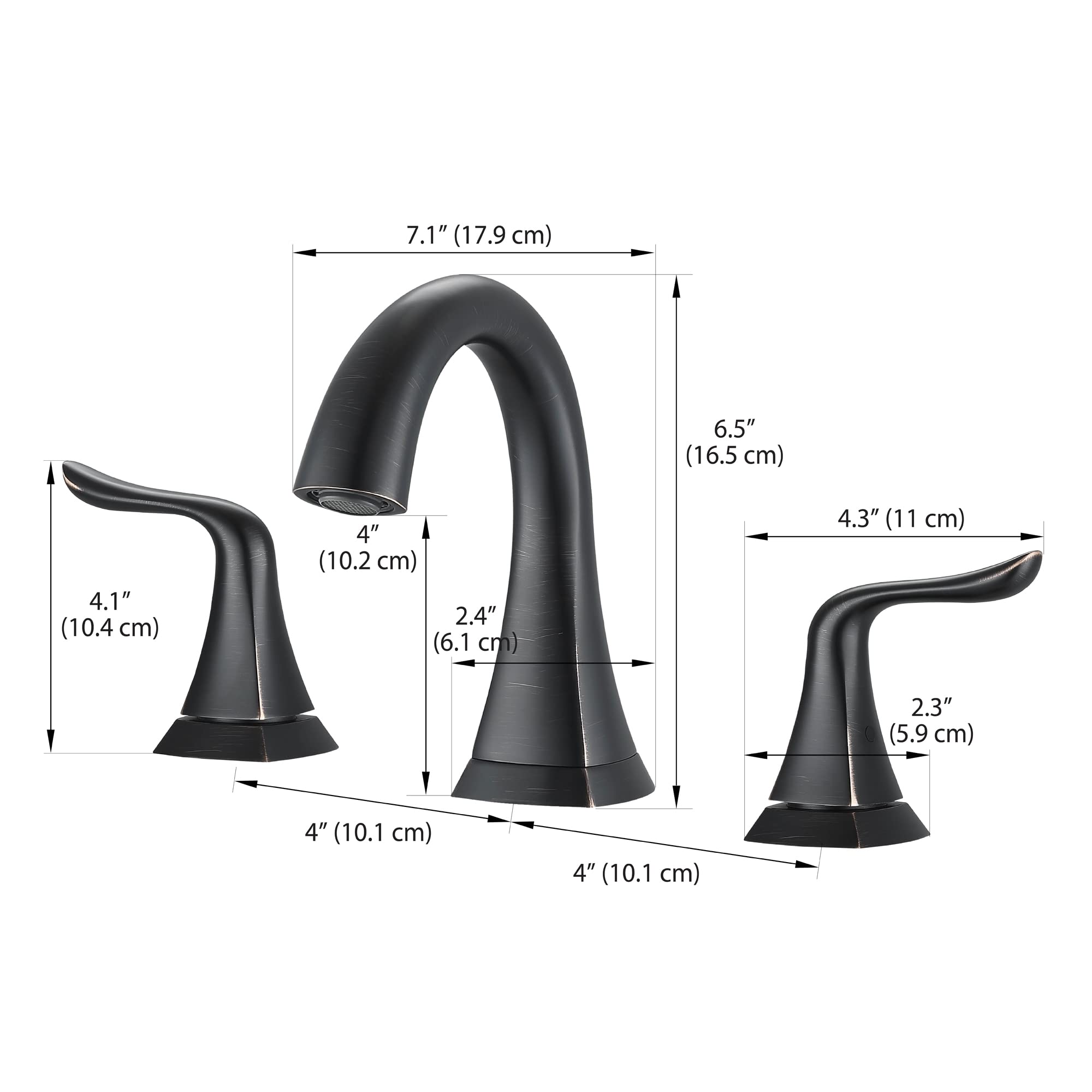 Ancona AN-4537 Scarlett Oil Rubbed Bronze Double Handle Widespread Bathroom Sink Faucet - Perfect for Modern & Traditional Bathroom Decor