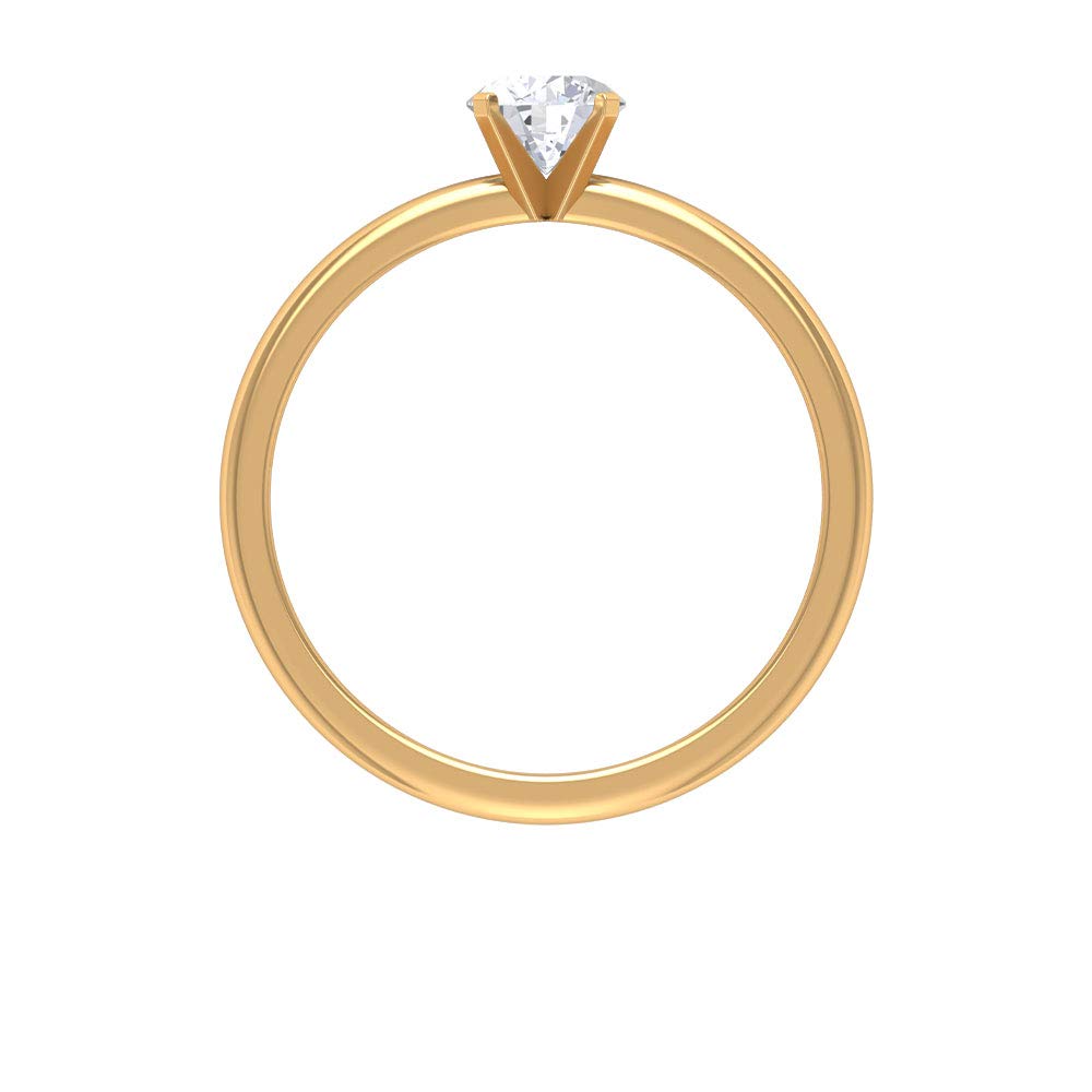 1/2 CT Minimalist Moissanite Solitaire Ring for Women - 5mm Certified Moissanite Engagement Ring in 14K Solid Gold - Perfect for Proposals, Weddings & Everyday Elegance