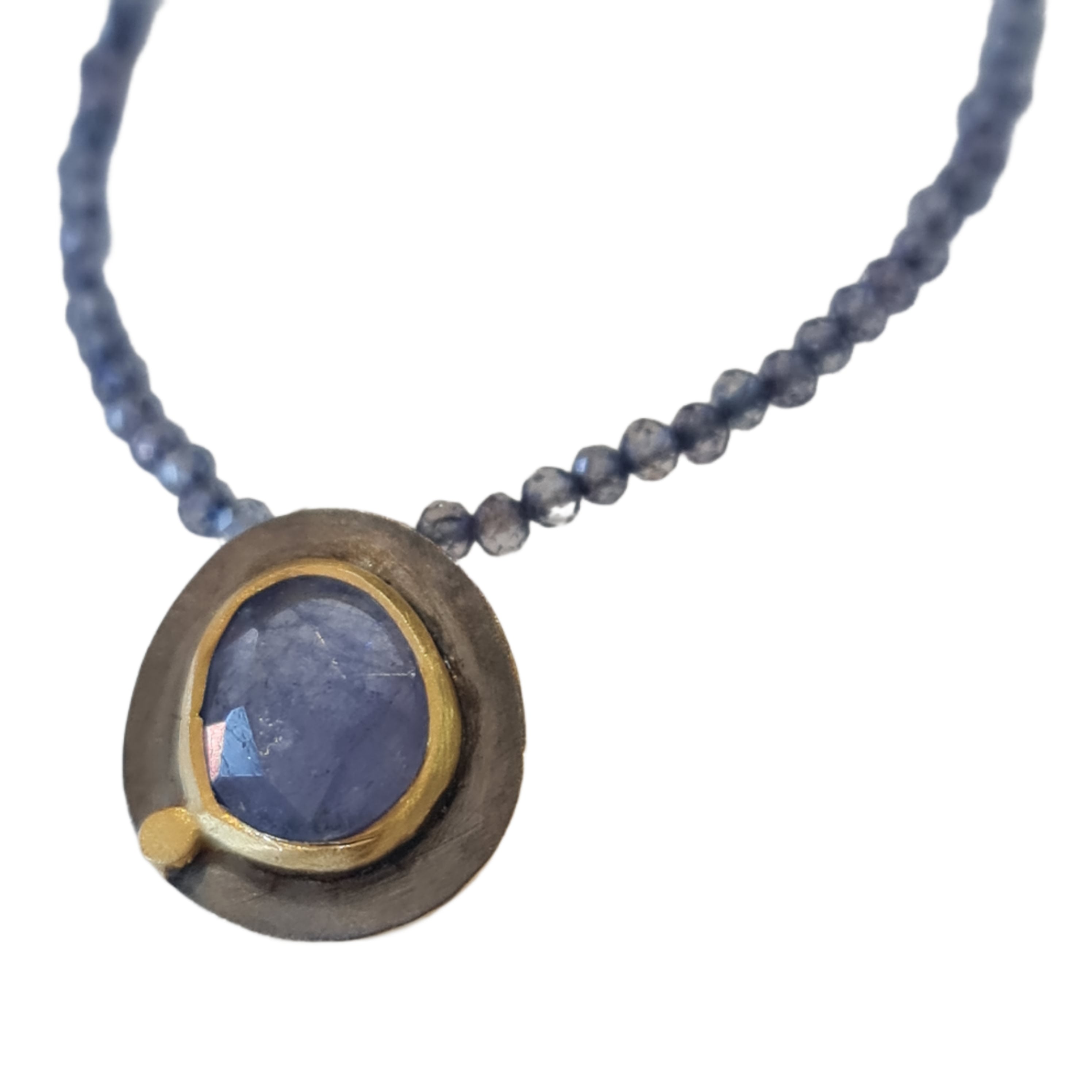 Exquisite Constantinople Blue Tanzanite and Iolite Sterling Silver Necklace - Perfect for Evening Gala, Wedding & Special Occasions