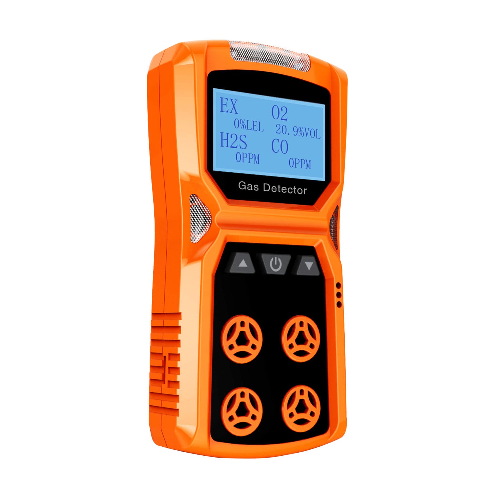 CHNADKS 4-in-1 Portable Gas Detector - H2S, O2, CO & LEL Monitor with Vibration, Audible & Visual Alarms | Rechargeable LCD Gas Sniffer for Industrial Safety, Confined Space & Home Use