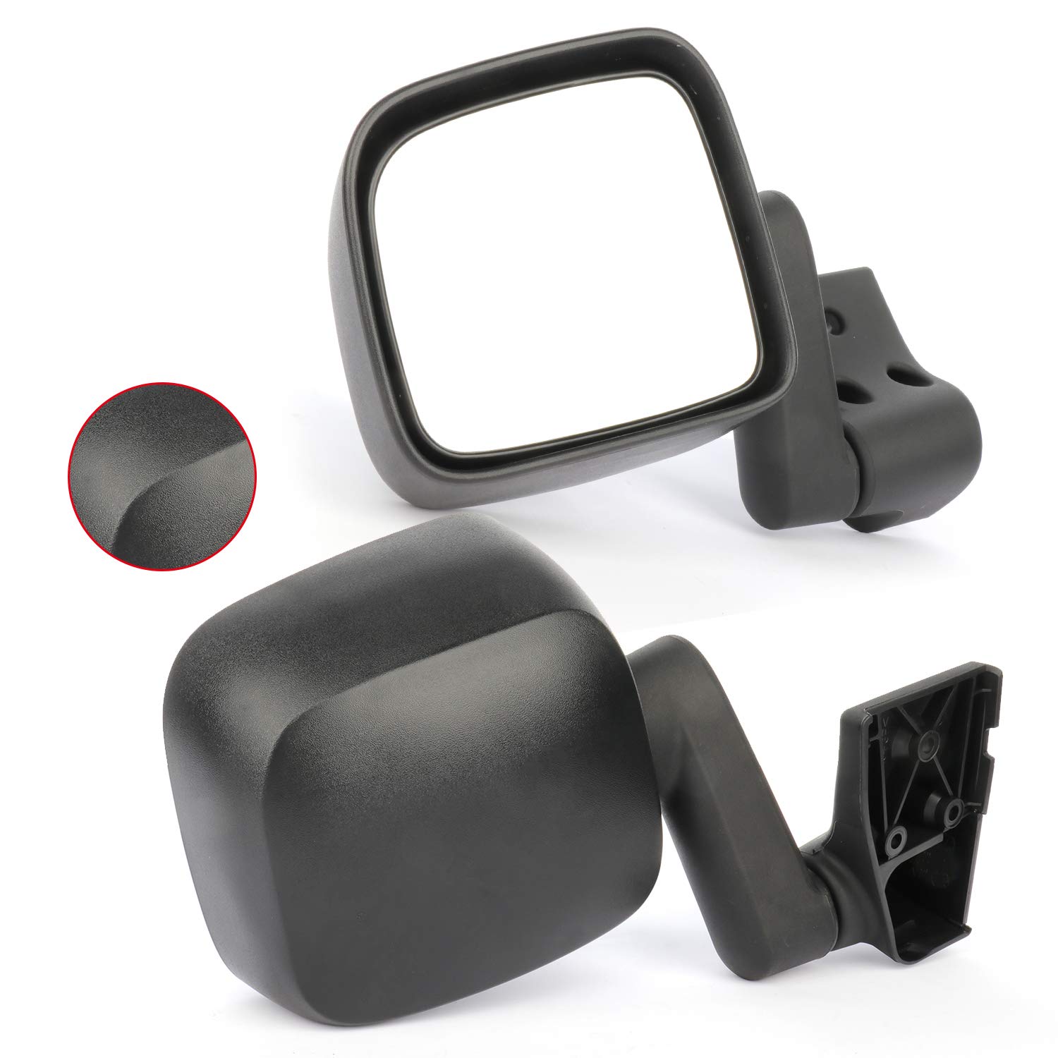 CCiyu Manual Adjustable Folding Side Mirrors for 2003-2006 Jeep Wrangler TJ - Driver & Passenger Replacement - Perfect for Off-Roading & Daily Commuting