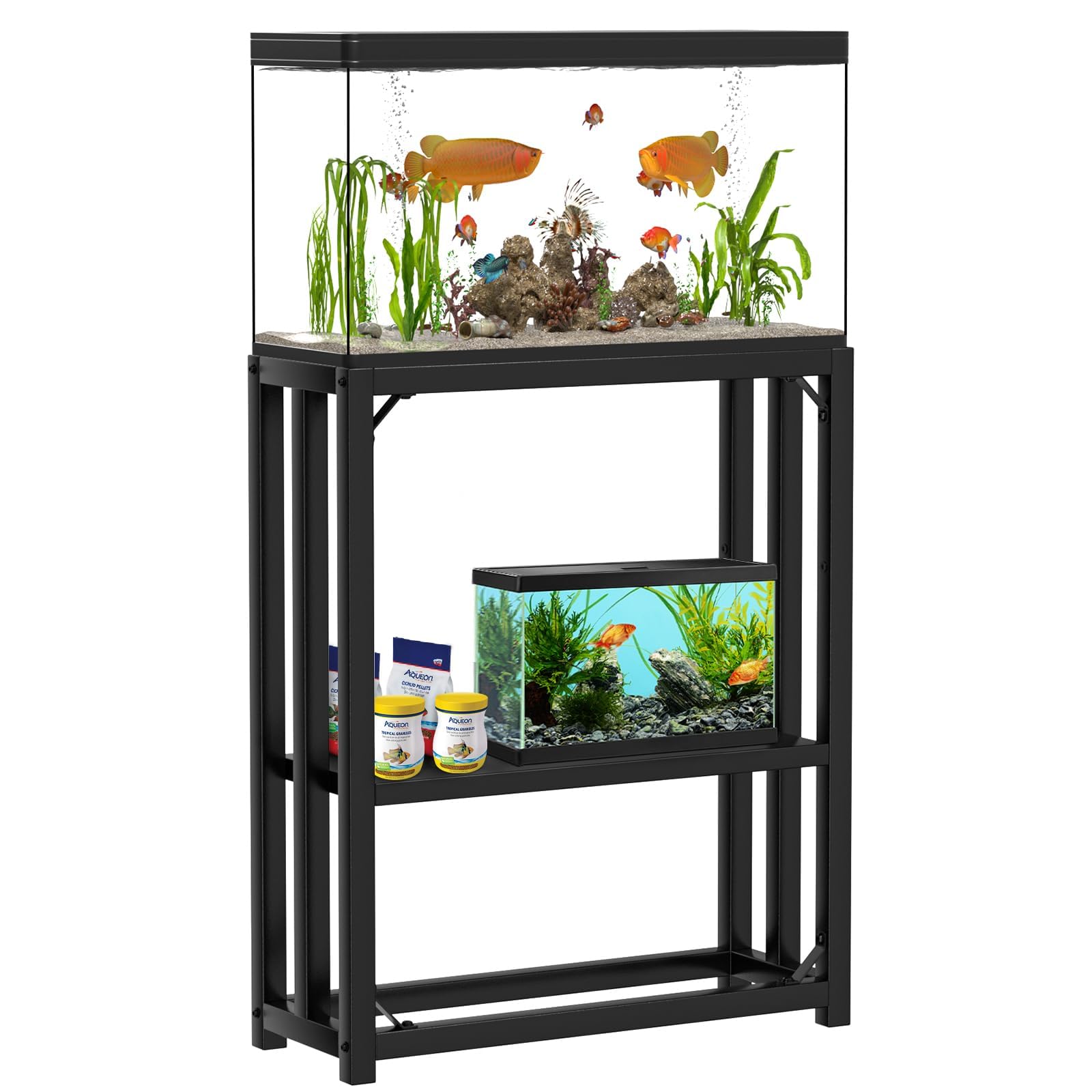 10 Gallon Aquarium Stand - Heavy Duty 660LBS Capacity Metal Tank Stand for Reptile Terrarium, 24.8