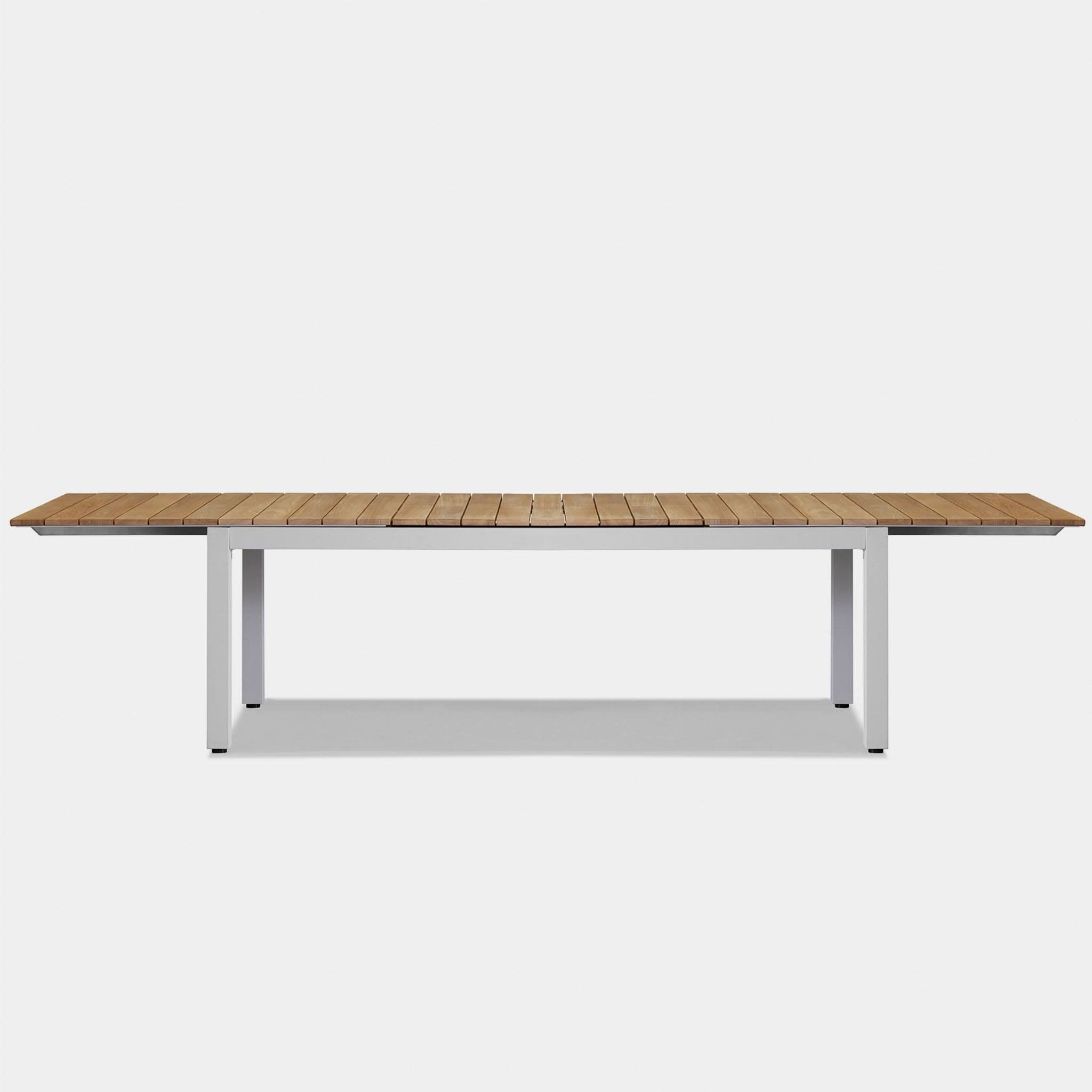 Pacific Teak Extension Dining Table - Expandable Solid Wood Table for 6-10 People - Perfect for Family Gatherings & Dinner Parties