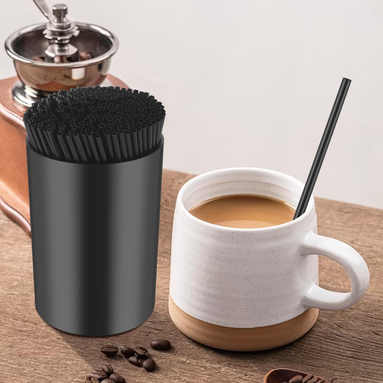 1000 Pcs 5 Inch Black Coffee Stir Sticks Holder - Reusable Stirrers for Coffee, Milk & Cocktail Drinks | Perfect for Coffee Bars, Cafes, Parties & Home Use